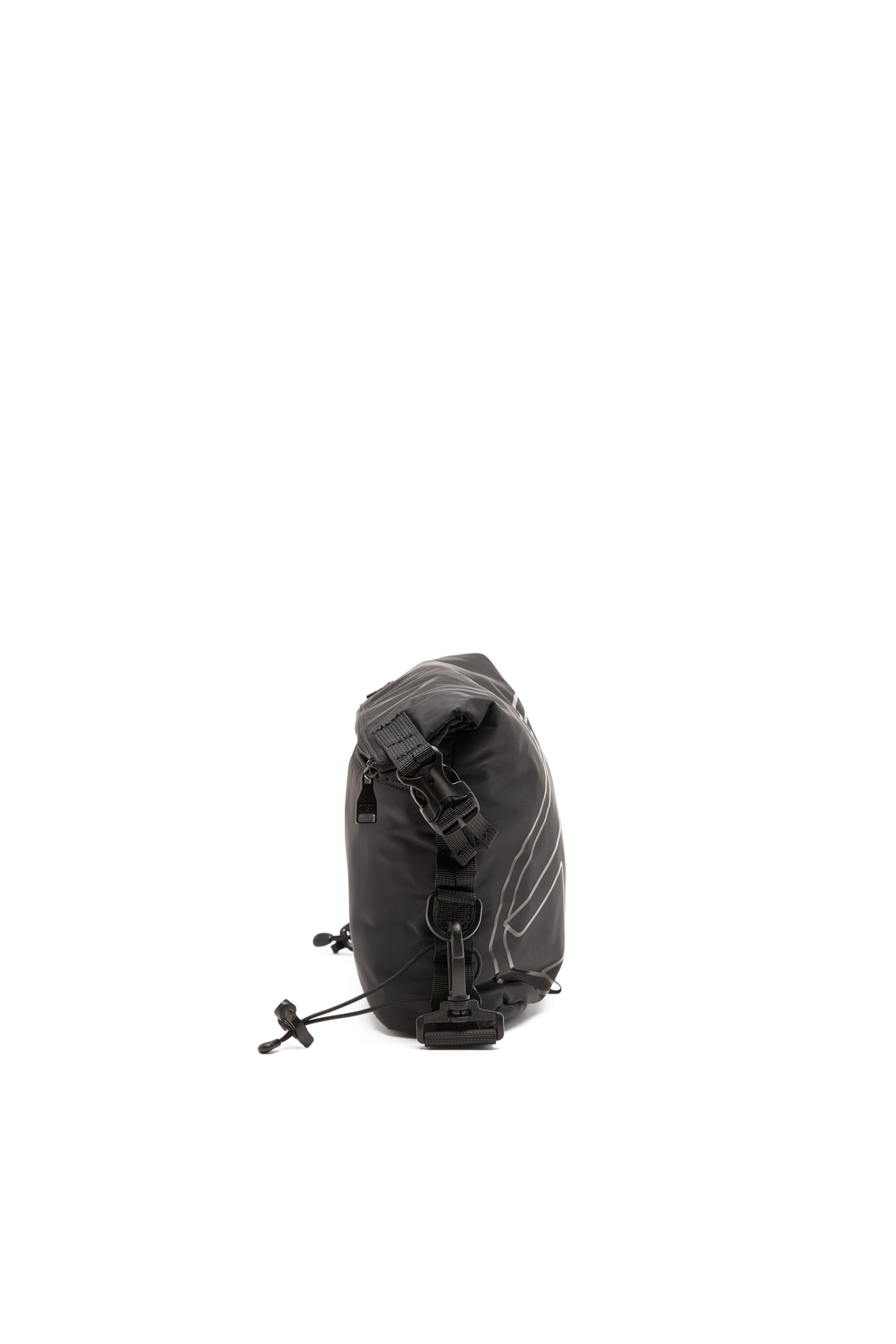 Diesel - DRAPE CROSSBODY, Man's Drape-Nylon crossbody bag with Oval D print in Black - 4
