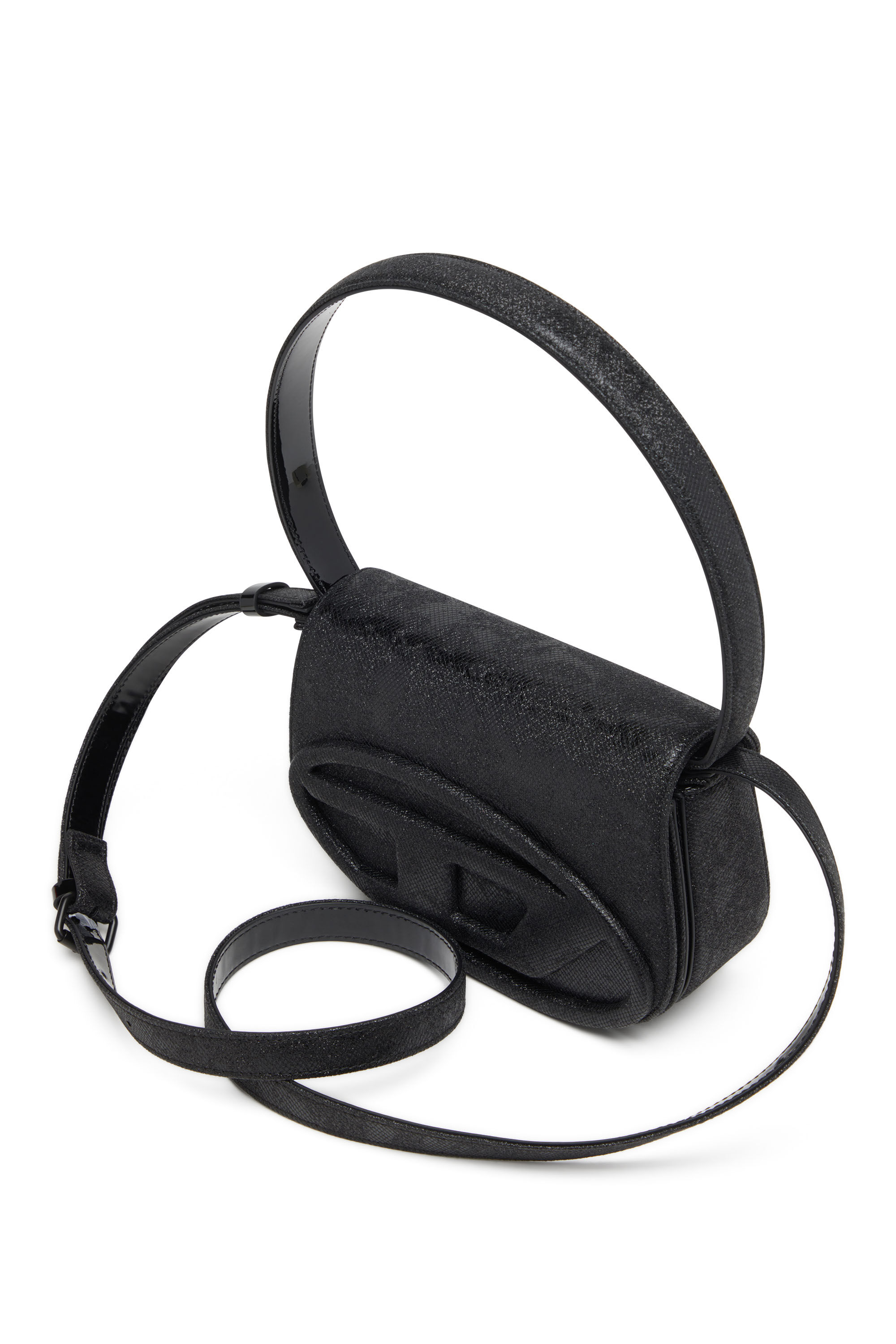 Diesel - 1DR, Woman's 1DR-Iconic 1DR bag in glitter-camo Lurex in Black - 6