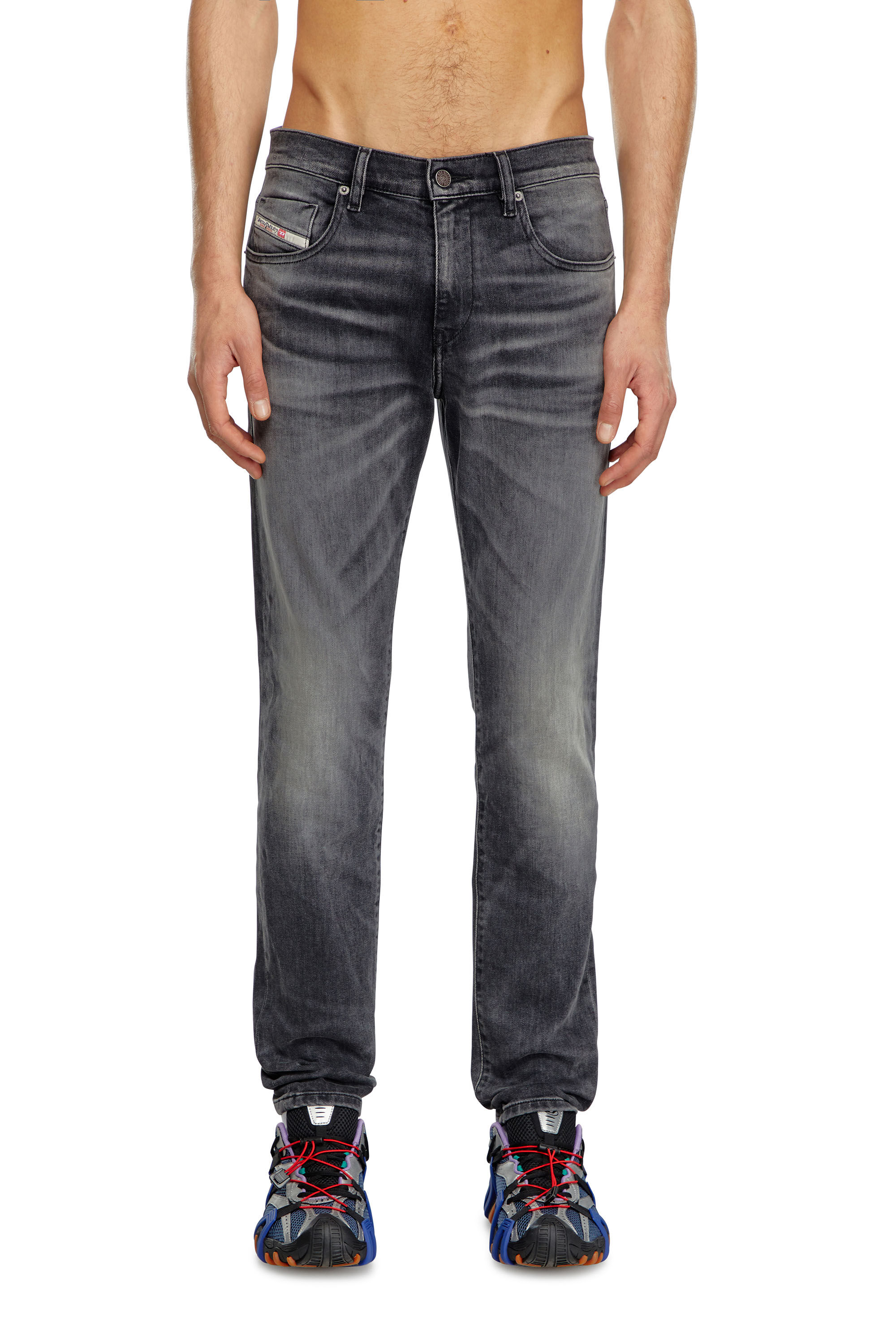 Diesel - Man's Slim Jeans 2019 D-Strukt 09J52, Black/Dark grey - 3