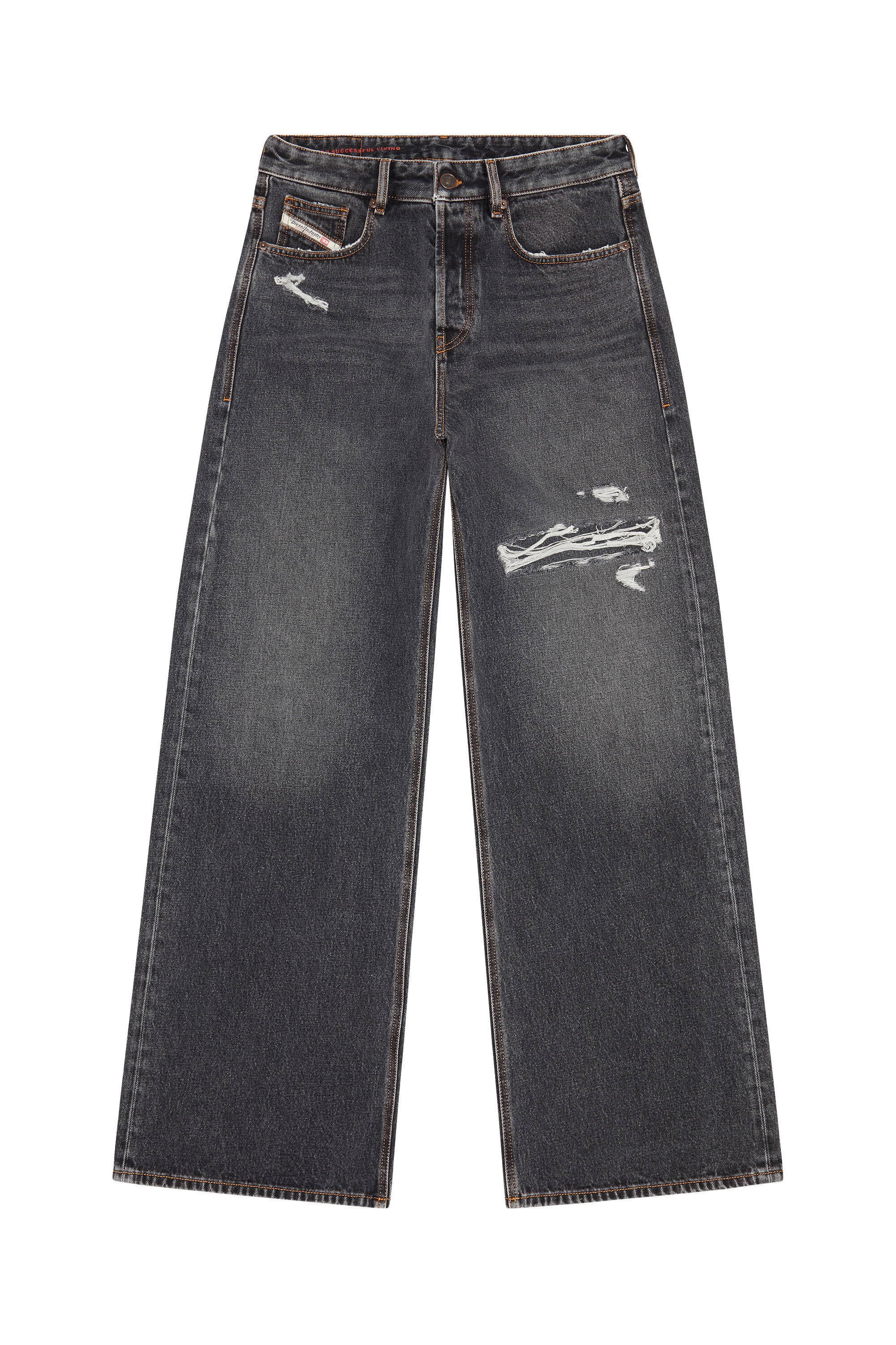 Diesel - Man's Relaxed Jeans D-Rise 007F6, Black/Dark grey - 2