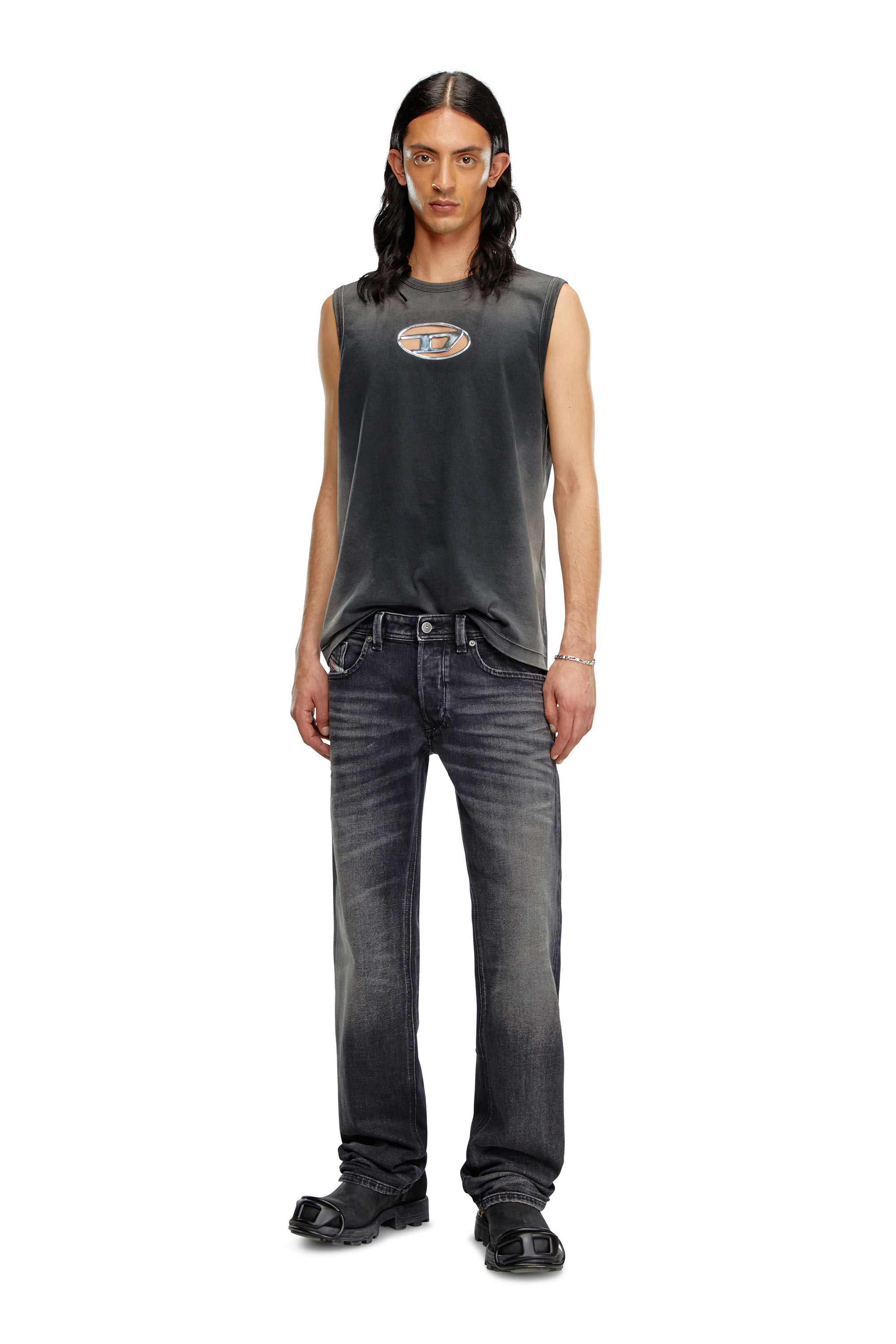 Diesel - Man's Regular Jeans 1985 Larkee 09J65, Black/Dark grey - 1
