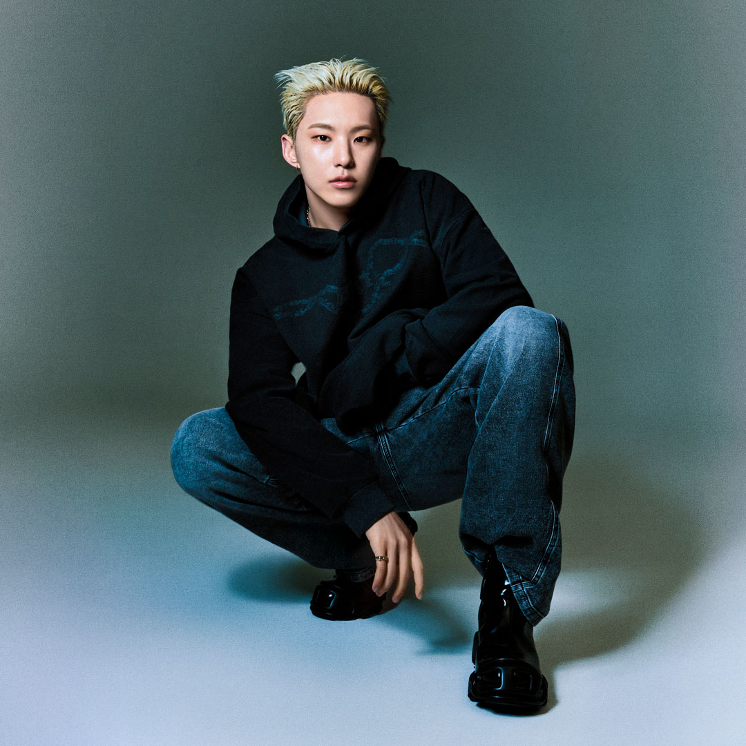 Hoshi wearing items from the capsule collection created with Diesel