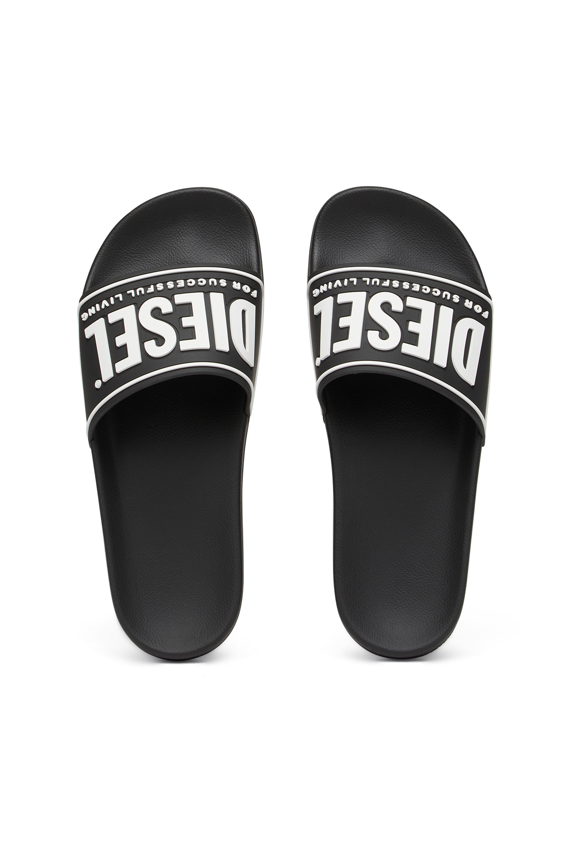 Diesel - SA-MAYEMI CC W, Woman's Sa-Mayemi-Rubber slides with embossed logo in Black - 5