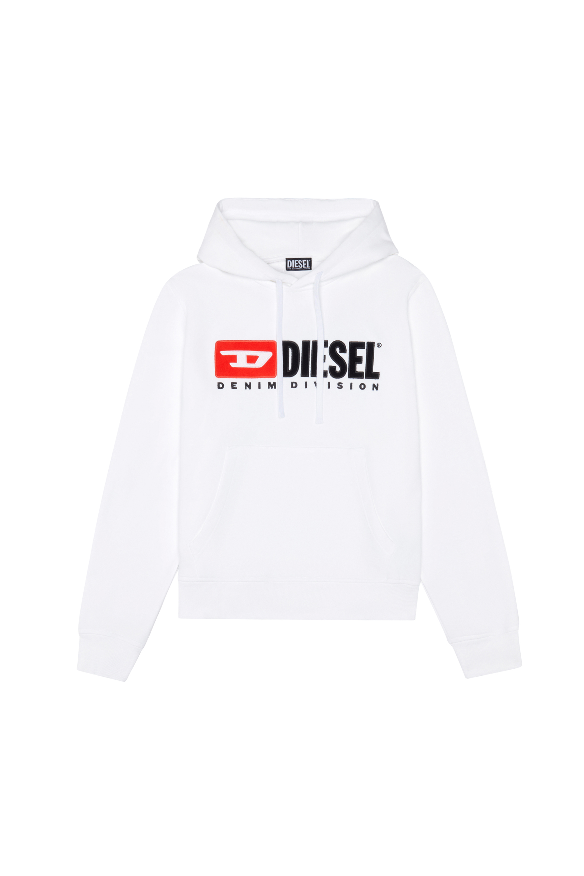 Diesel - S-GINN-HOOD-DIV, Man's Hoodie with logo appliqué in White - 3