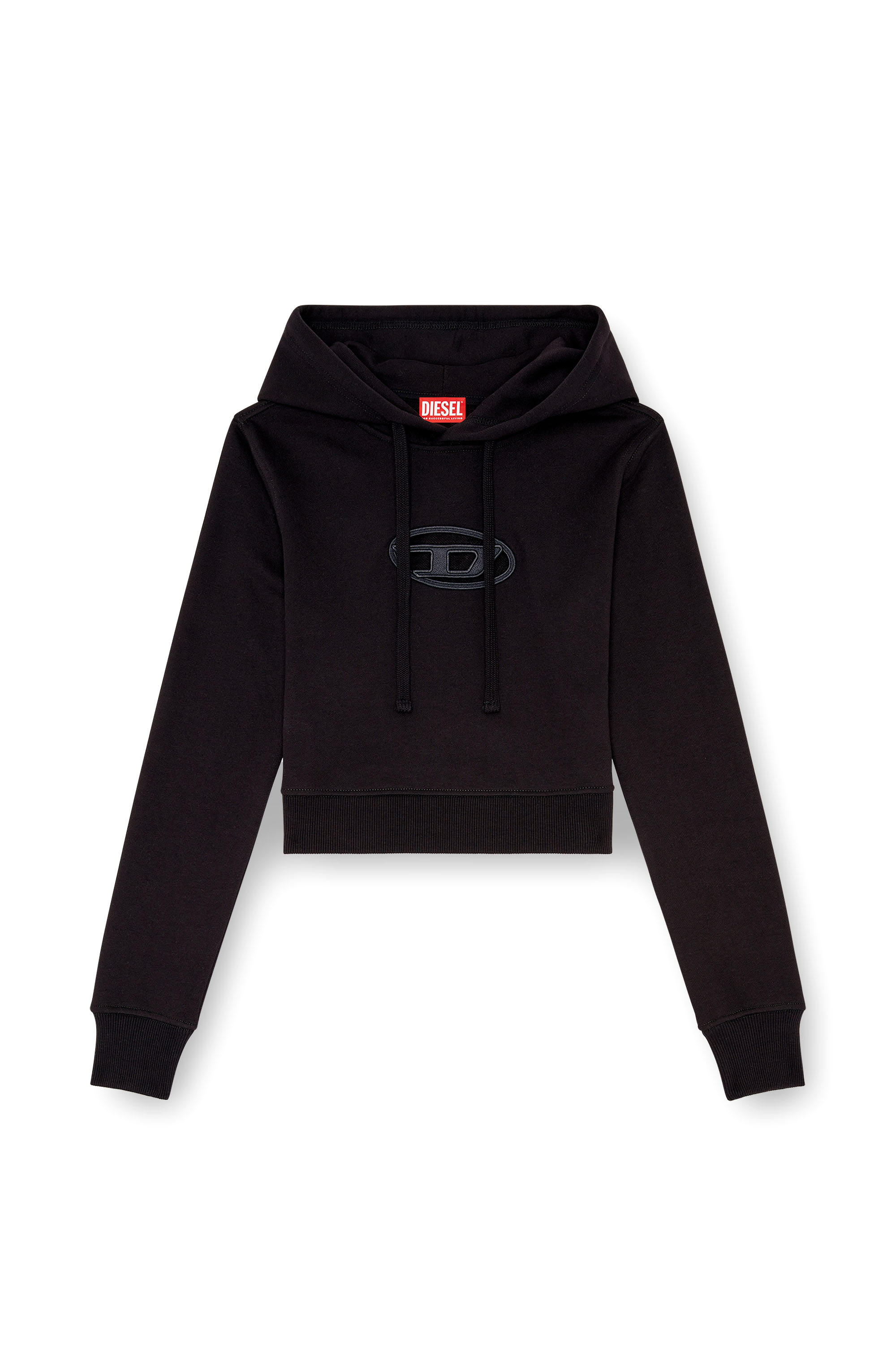 Diesel - F-SLIMMY-HOOD-OD, Woman's Hoodie with cut-out Oval D Logo in Black - 3