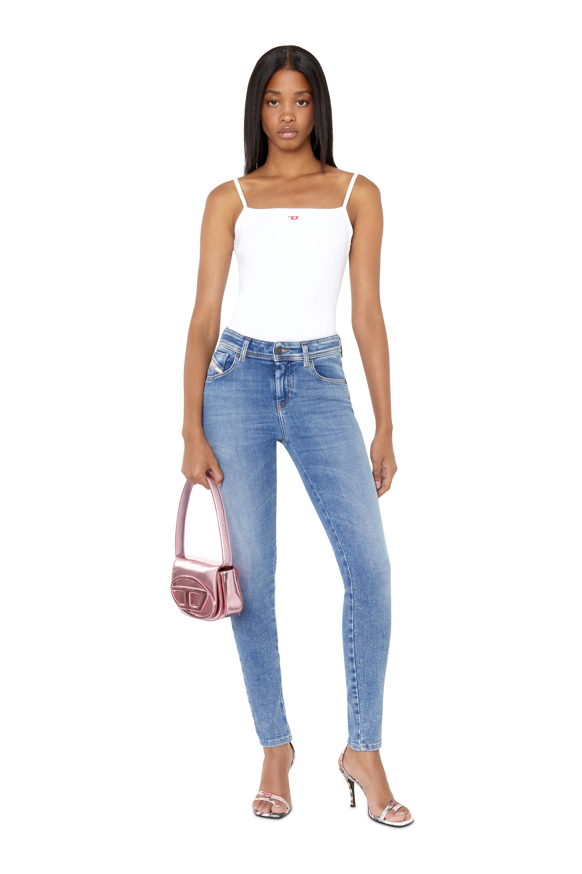 Diesel - Woman's Skinny Jeans 2017 Slandy 09D62, Medium blue - 2