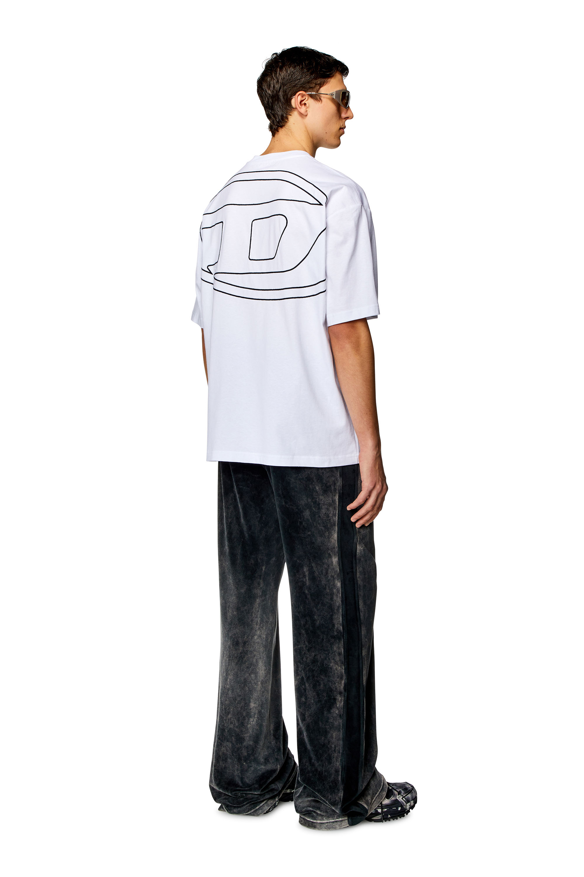 Diesel - T-BOGGY-MEGOVAL-D, Man's T-shirt with maxi oval D embroidery in White - 2