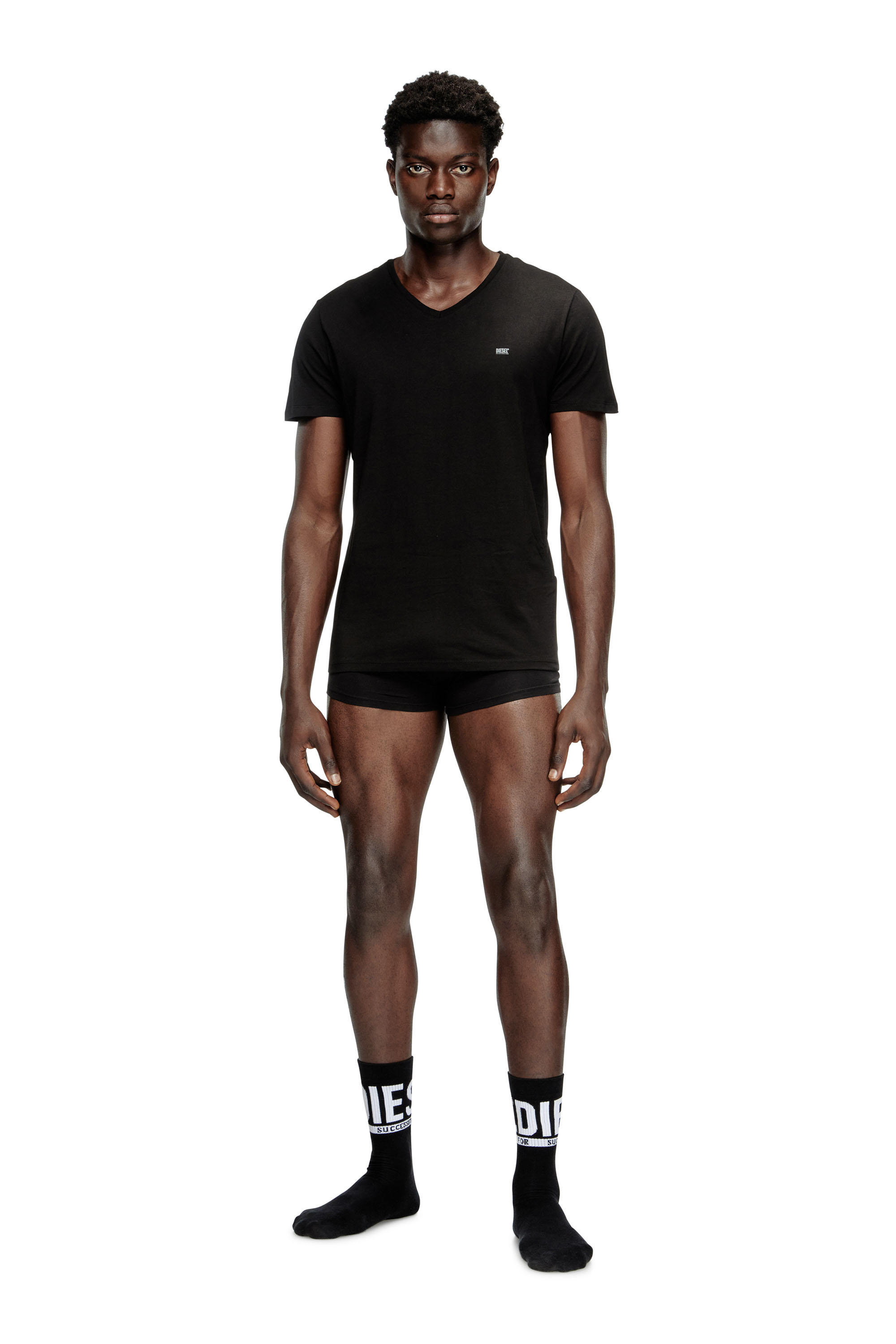 Diesel - UMTEE-MICHAEL3PACK, Man's Three-pack of V-neck T-shirts in Black - 3