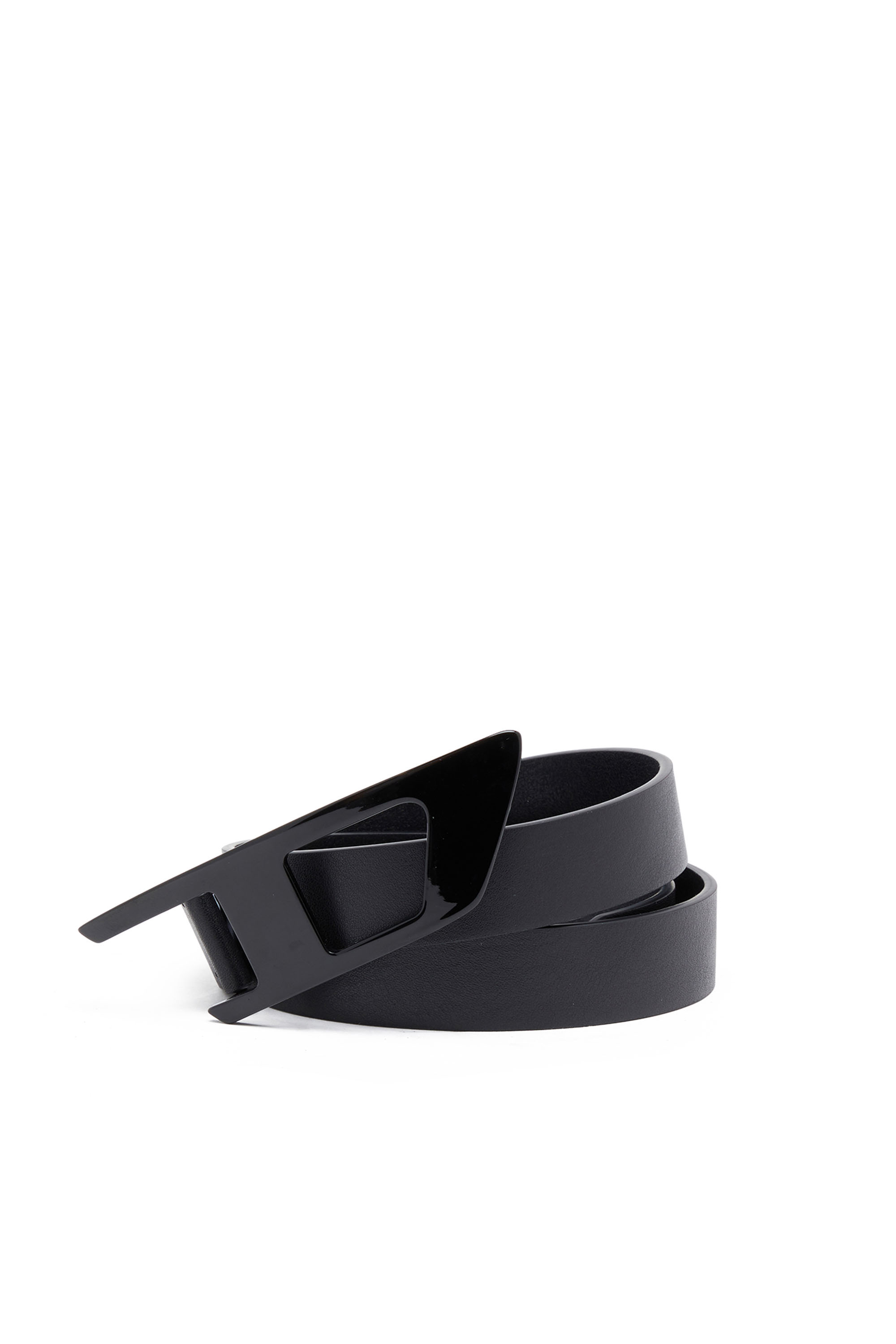 Diesel - B-DLOGO II, Man's Slim leather belt with D buckle in Black - 3