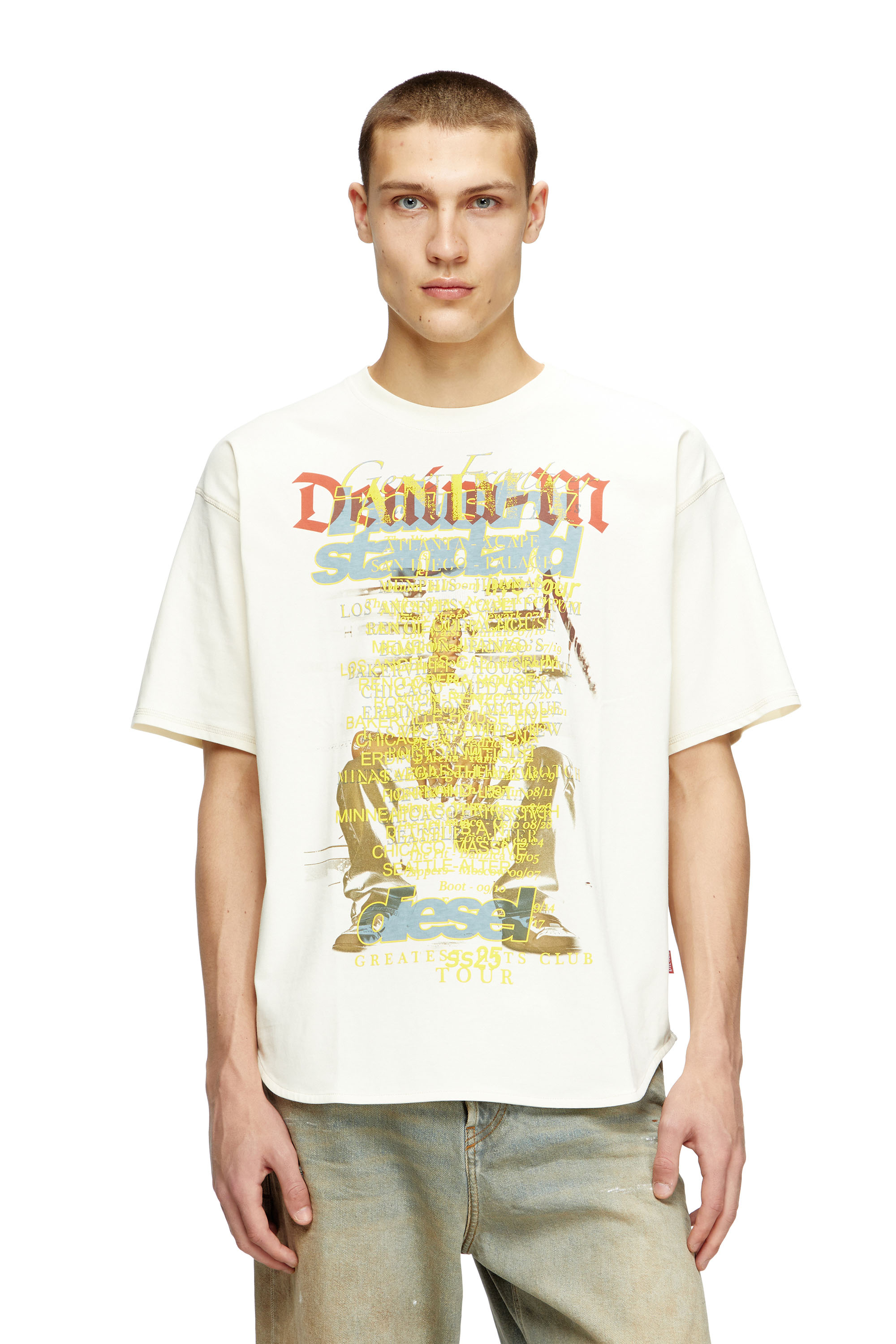 Diesel - T-BIX-AA, Unisex's T-shirt with lyrics print in White - 1