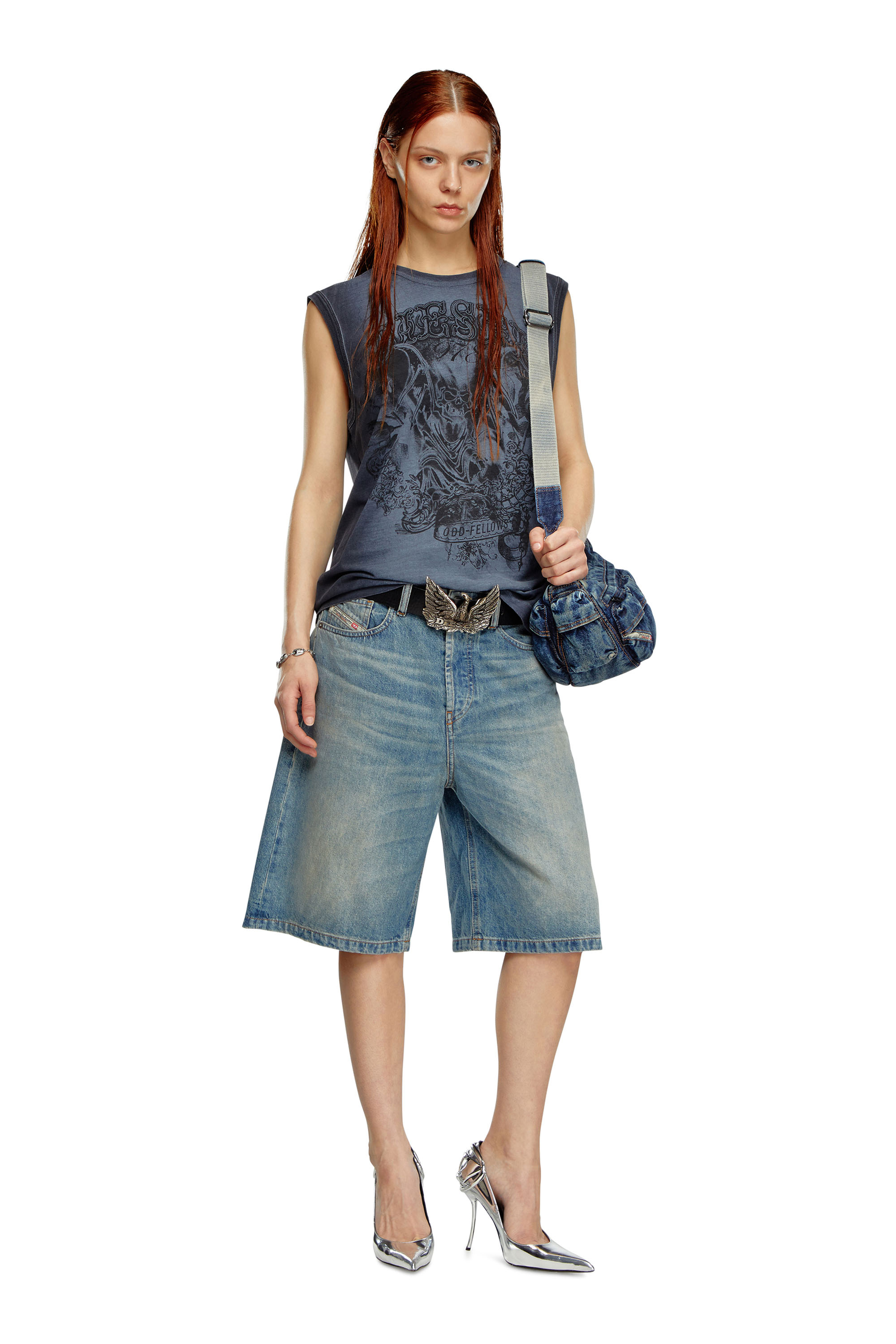 Diesel - DE-SIRE-SHORT, Woman's Denim shorts in Light Blue - 2