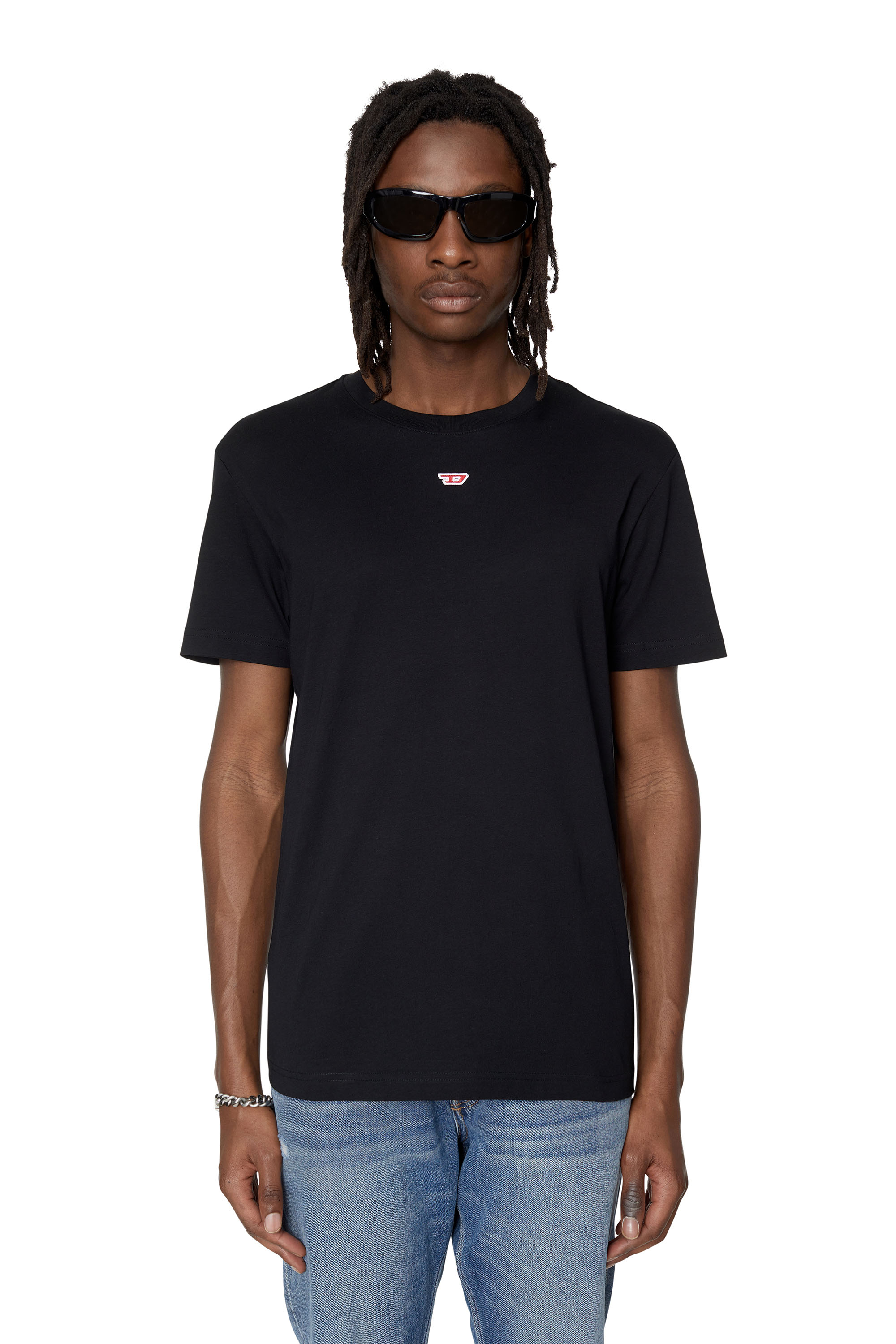 Diesel - T-DIEGOR-D, Man's T-shirt with D patch in Black - 1