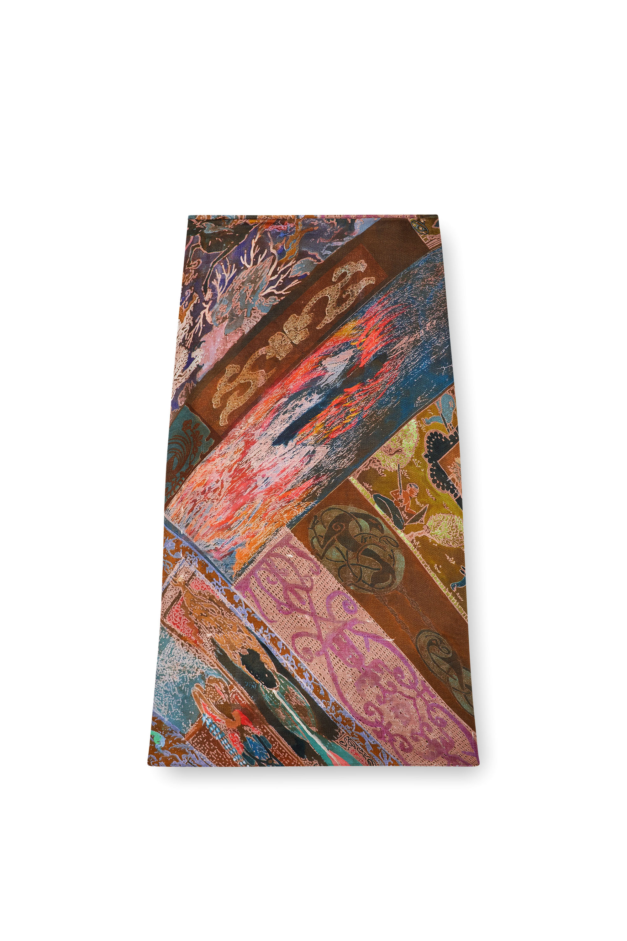 Diesel - O-RCHID, Woman's Viscose midi skirt with Heraldic print in Brown - 3