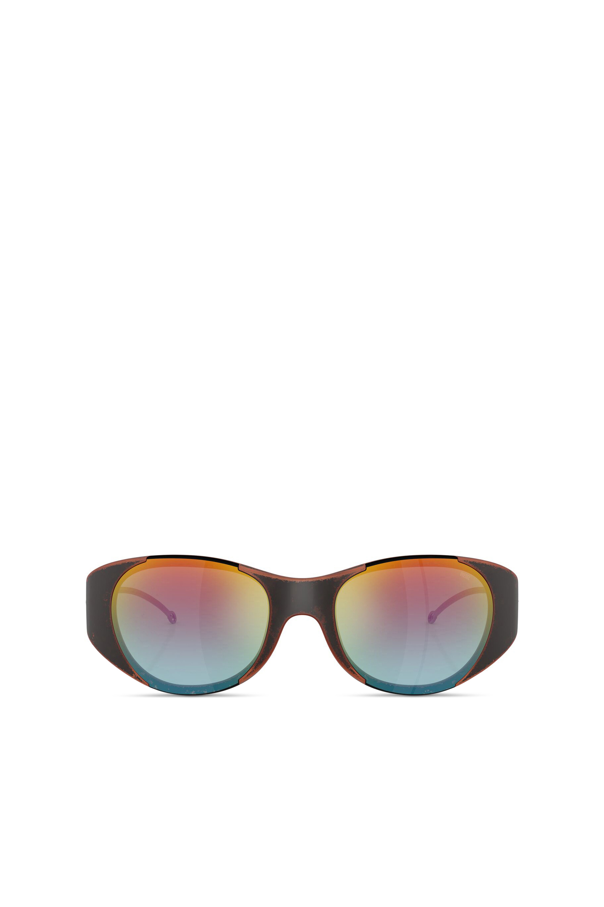 Diesel - 0DL3003, Unisex's Iconic oval sunglasses in Orange/Grey - 2