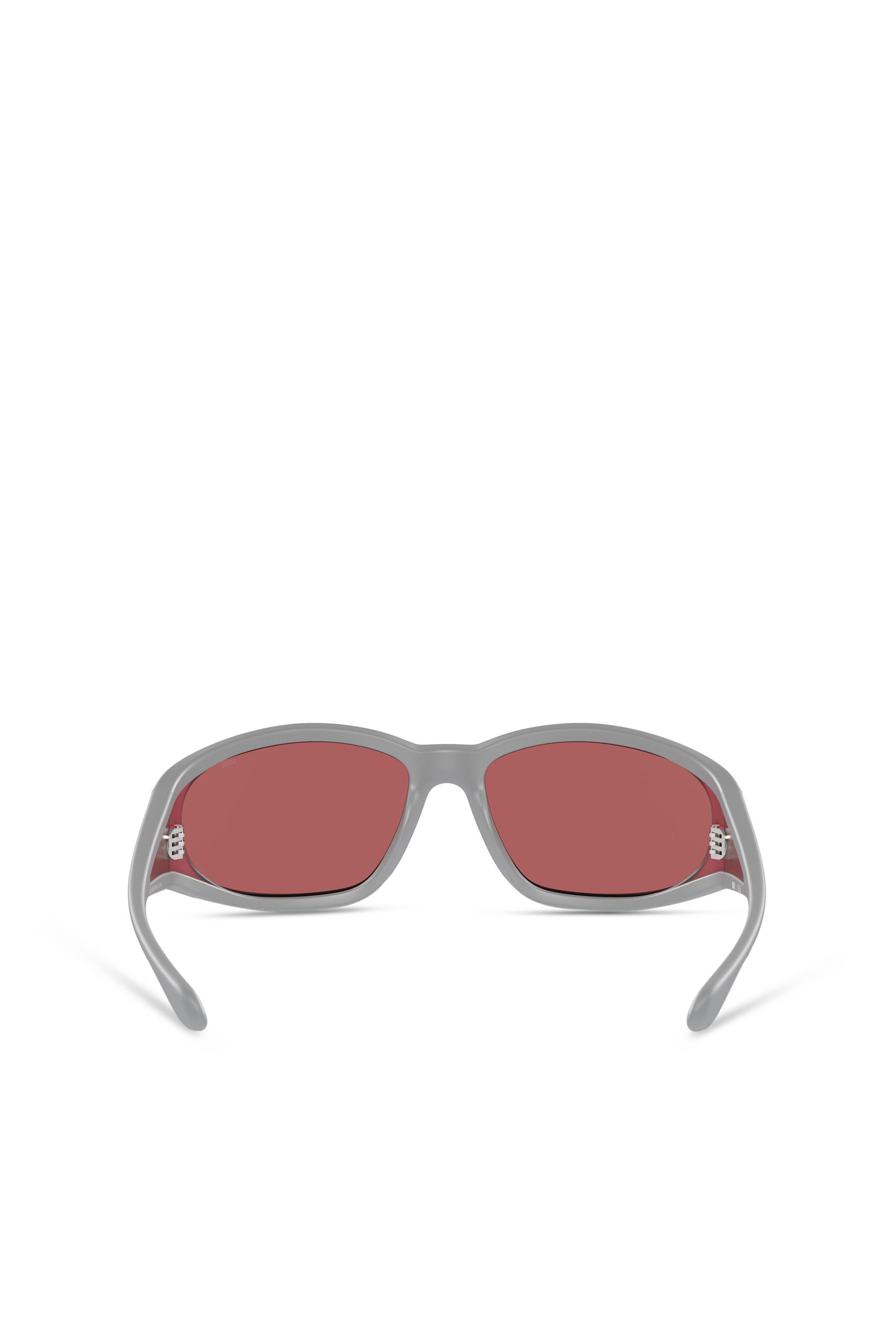 Diesel - 0DL3002, Unisex's Rectangular sunglasses in acetate in Grey/Red - 4