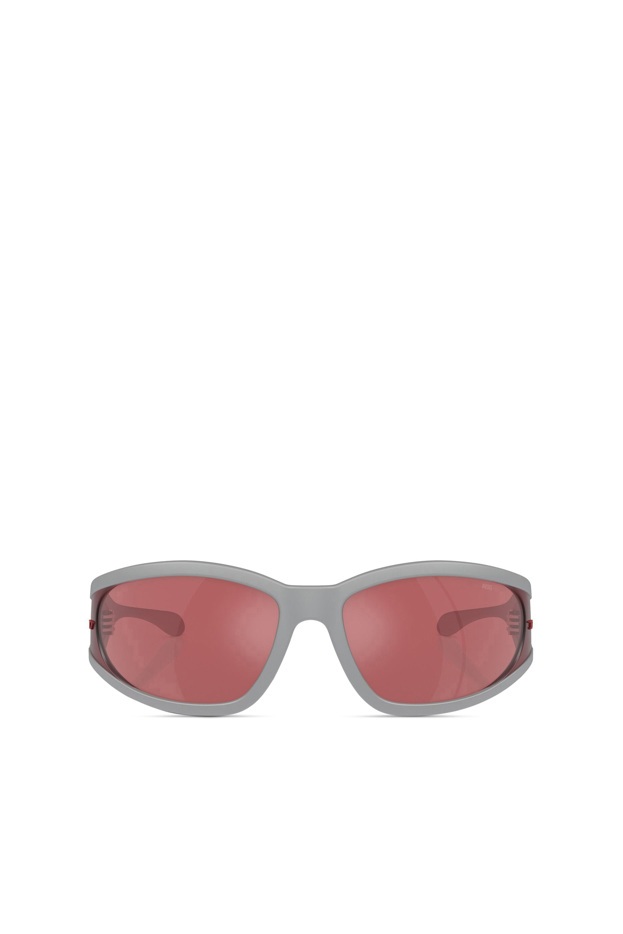 Diesel - 0DL3002, Unisex's Rectangular sunglasses in acetate in Grey/Red - 2