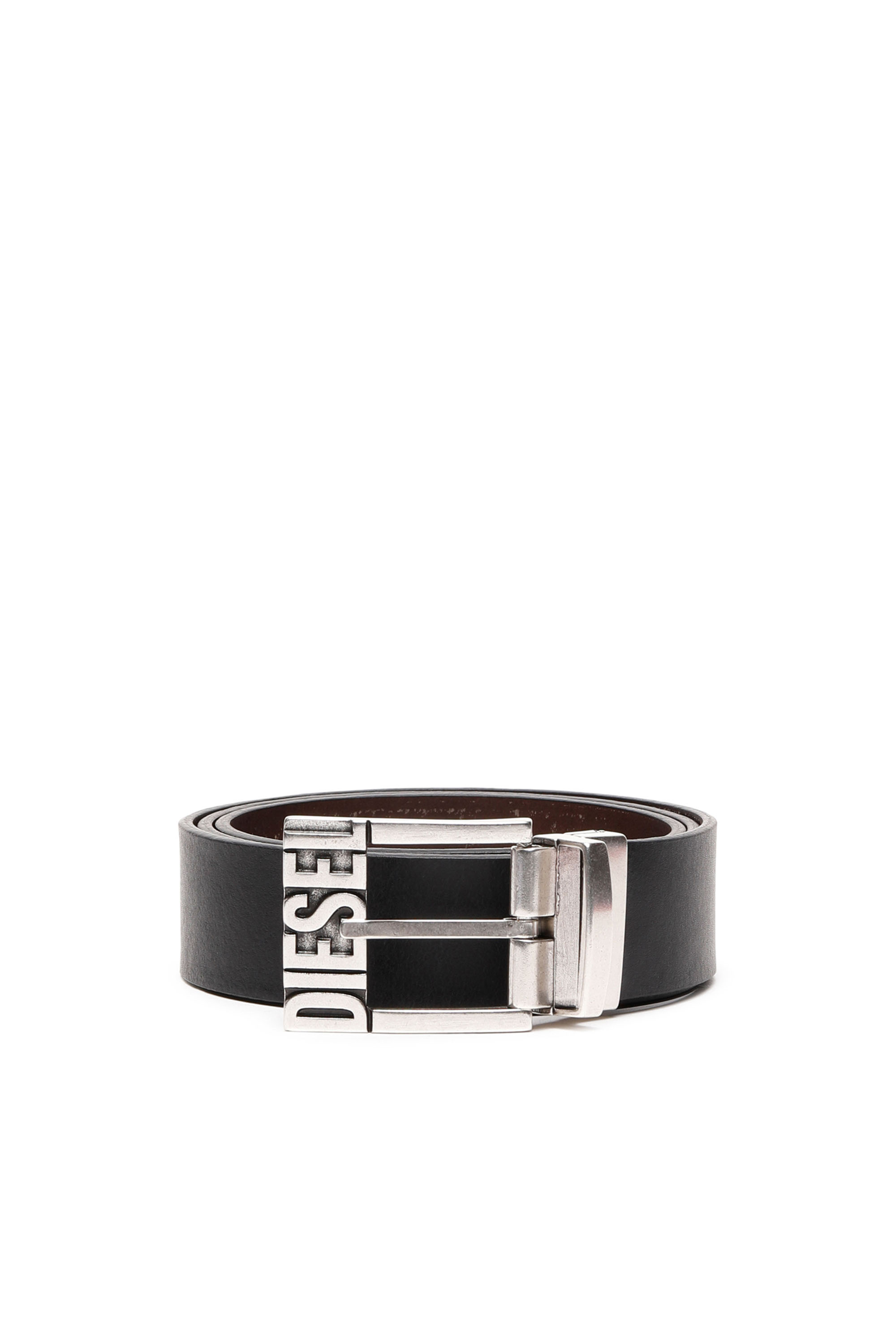 Diesel - B-SHIFT II, Man's Reversible leather belt in Black/Brown - 1