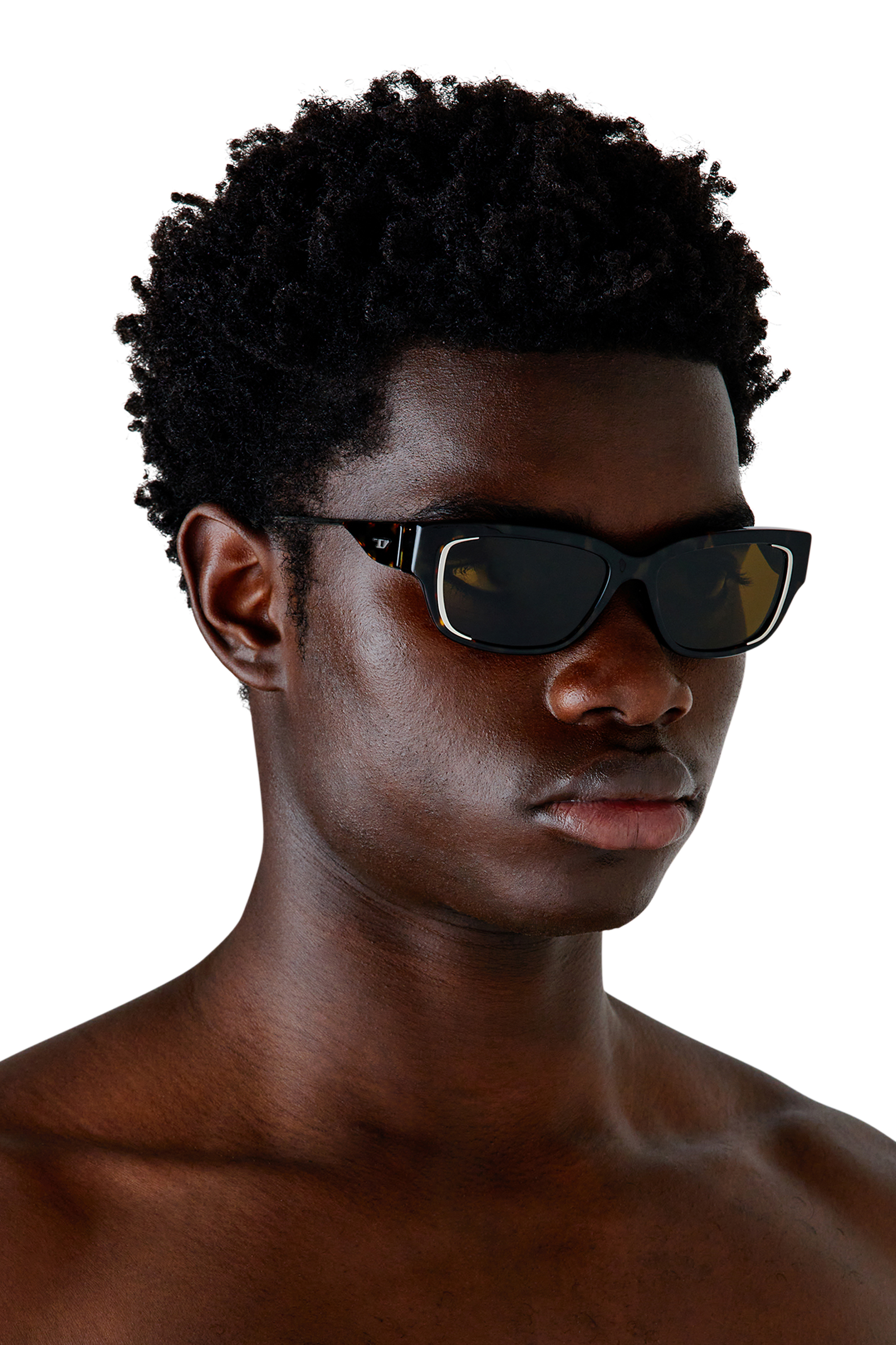 Diesel - 0DL2002 SIZE 56, Unisex's Rectangle sunglasses in Brown/Black - 5