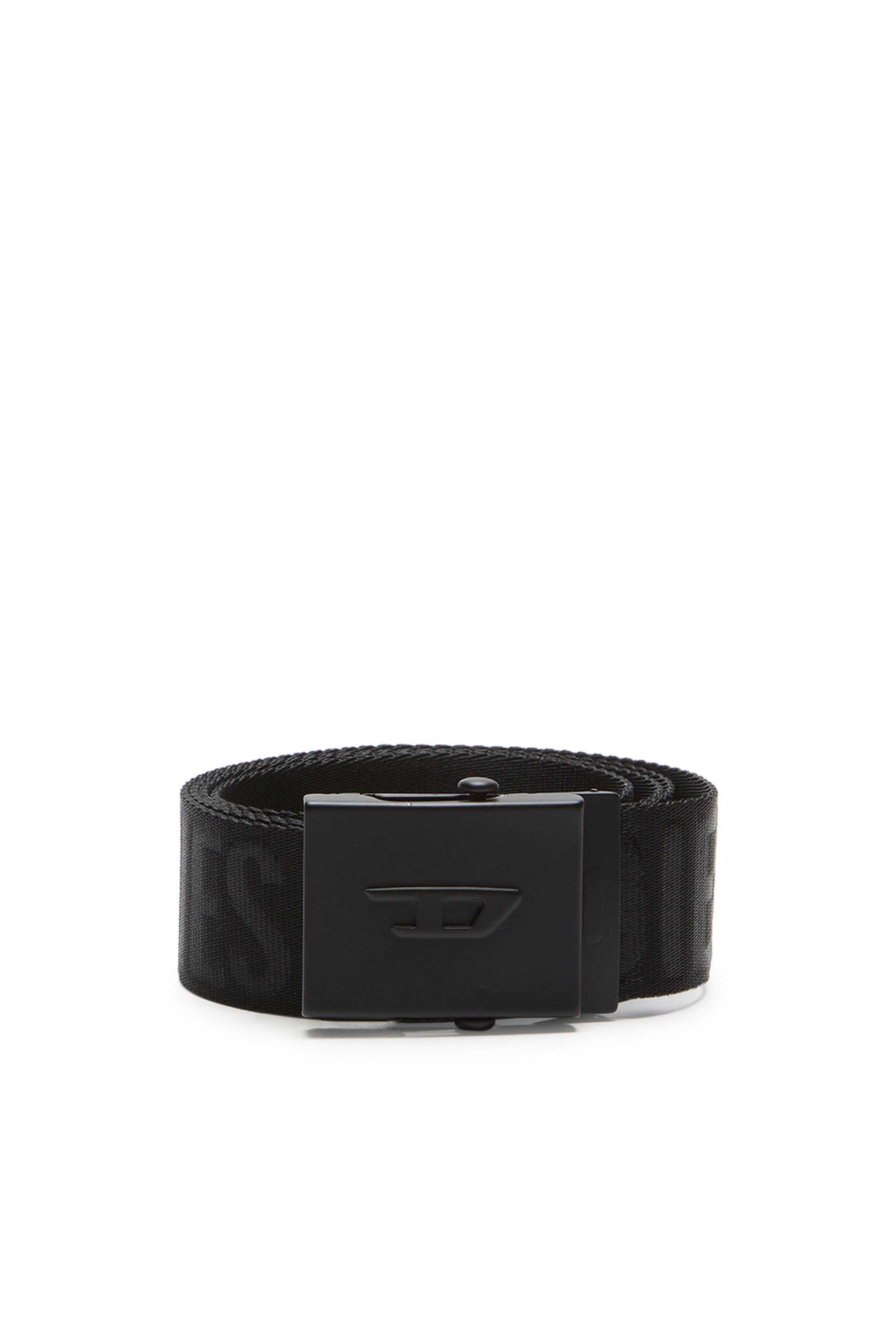 Diesel - B-DIESEL IND-TAPE, Man's Logo-debossed tape belt in Black - 1