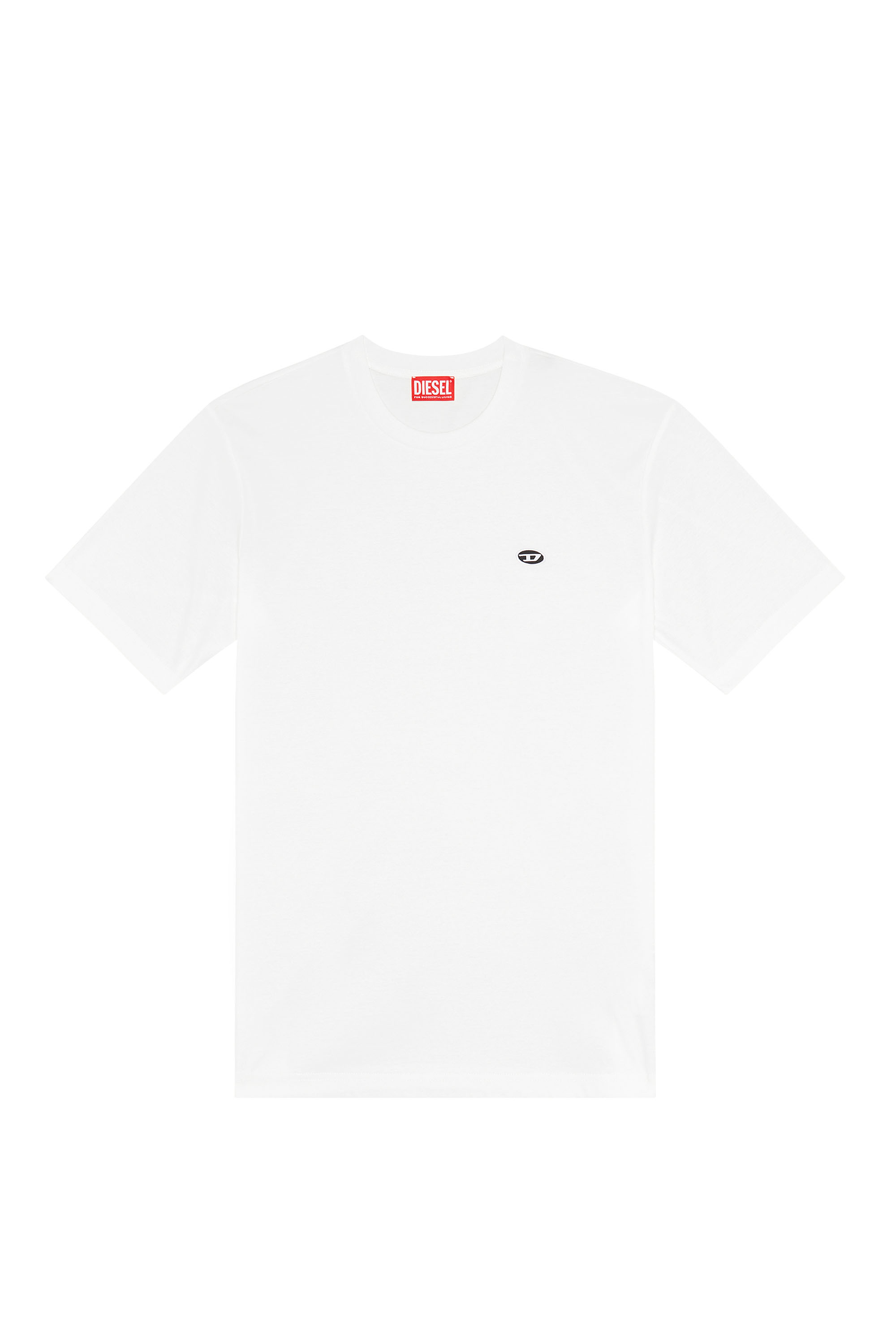 Diesel - T-JUST-DOVAL-PJ, Man's T-shirt with oval D patch in White - 3