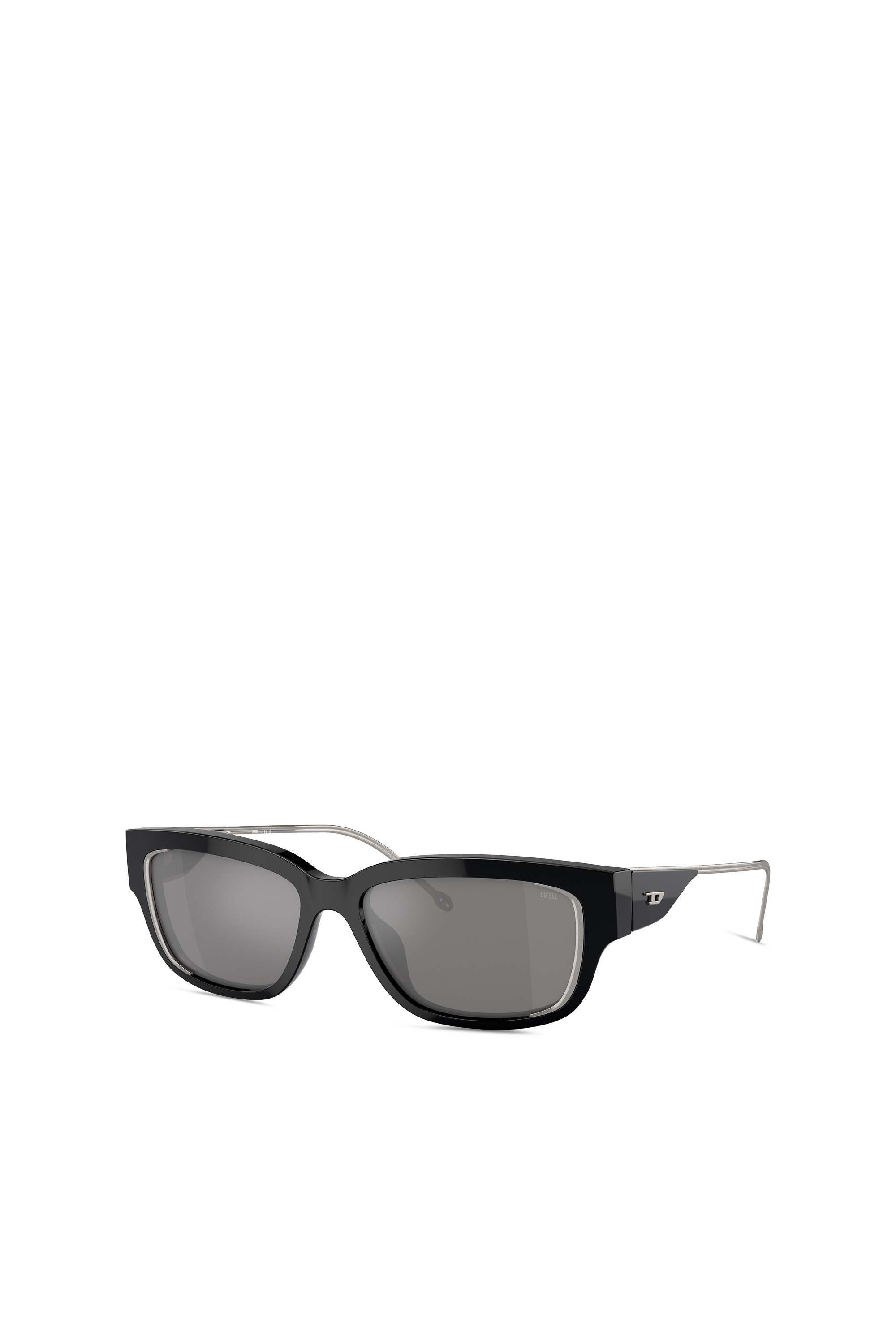 Diesel - 0DL2002 SIZE 56, Unisex's Rectangle sunglasses in Black/Flash mirror - 1
