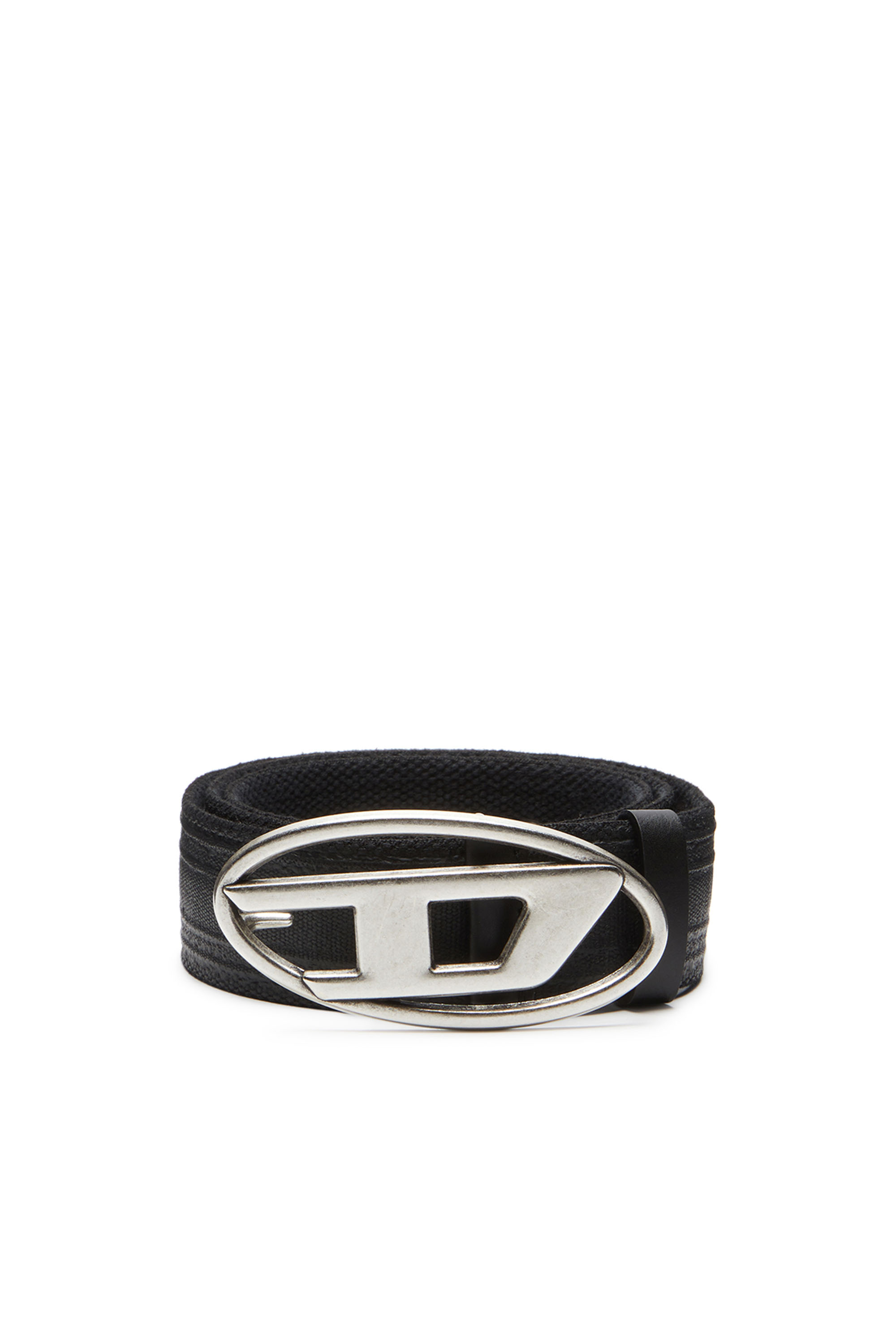 Diesel - B-1DR TAPE, Man's Tape belt in waxed cotton in Black - 1