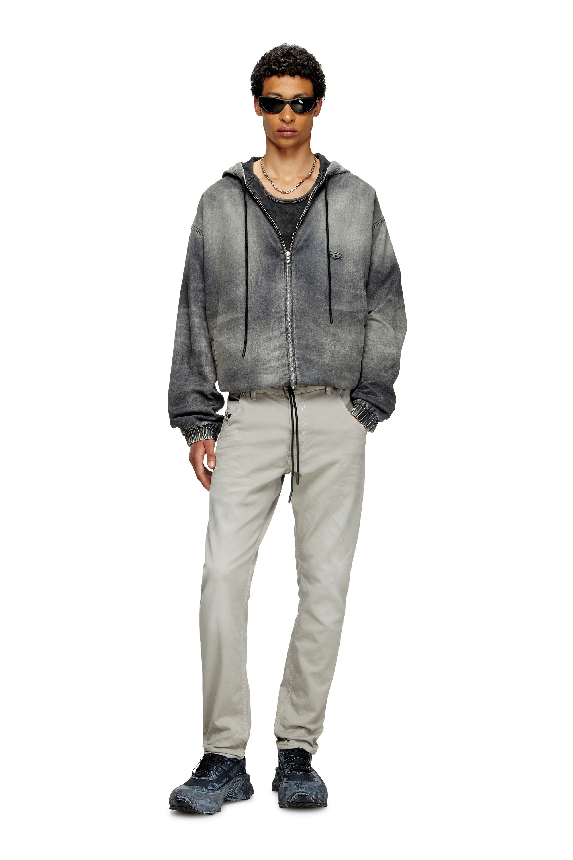 Diesel - Man's Regular 2030 D-Krooley Joggjeans® 0670M, Light Grey - 2