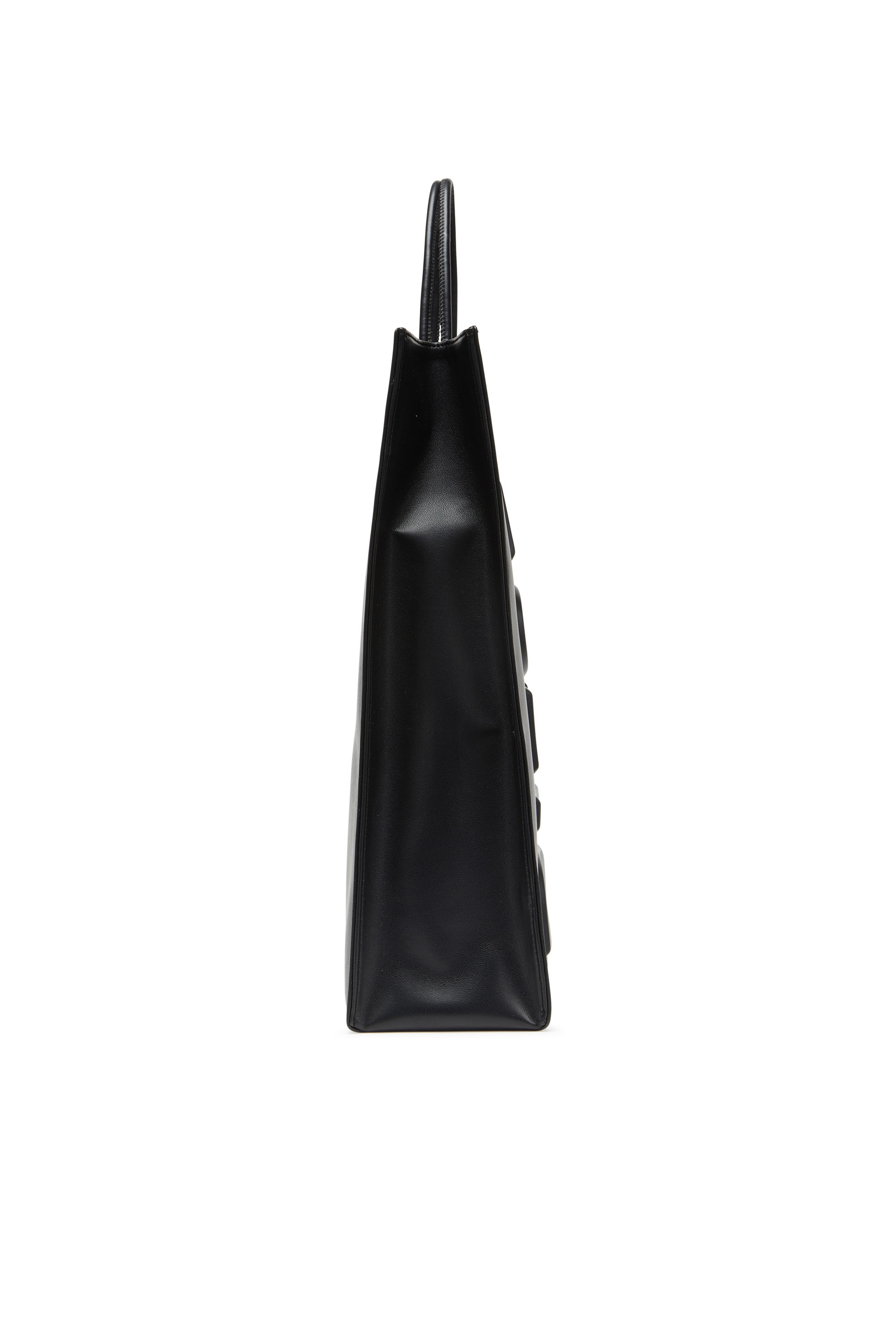 Diesel - DSL 3D SHOPPER L X, Man's Dsl 3D L-Large PU tote bag with embossed logo in Black - 3