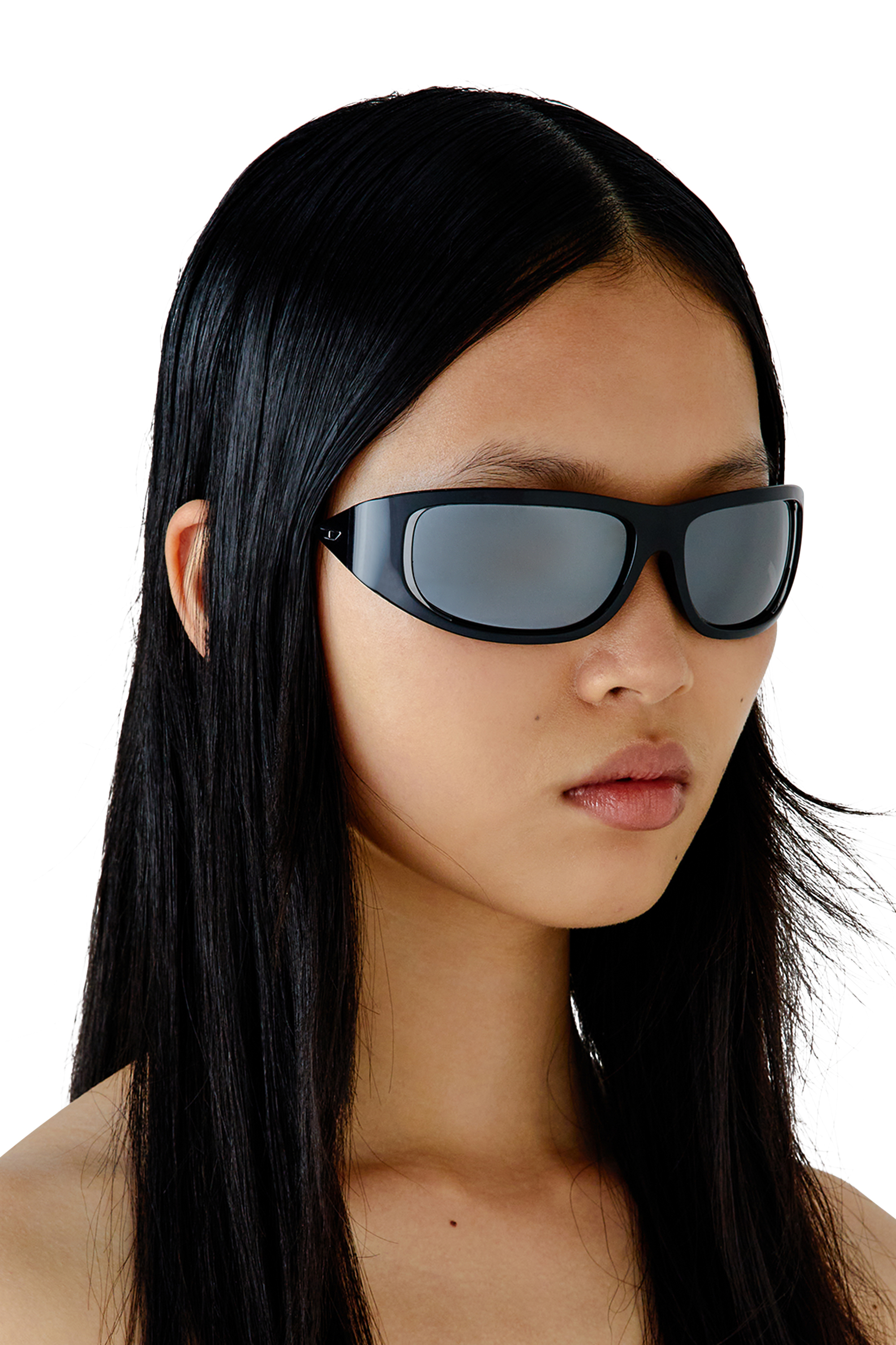 Diesel - 0DL3001 SIZE 61, Unisex's Wraparound style sunglasses in Black/Flash mirror - 6