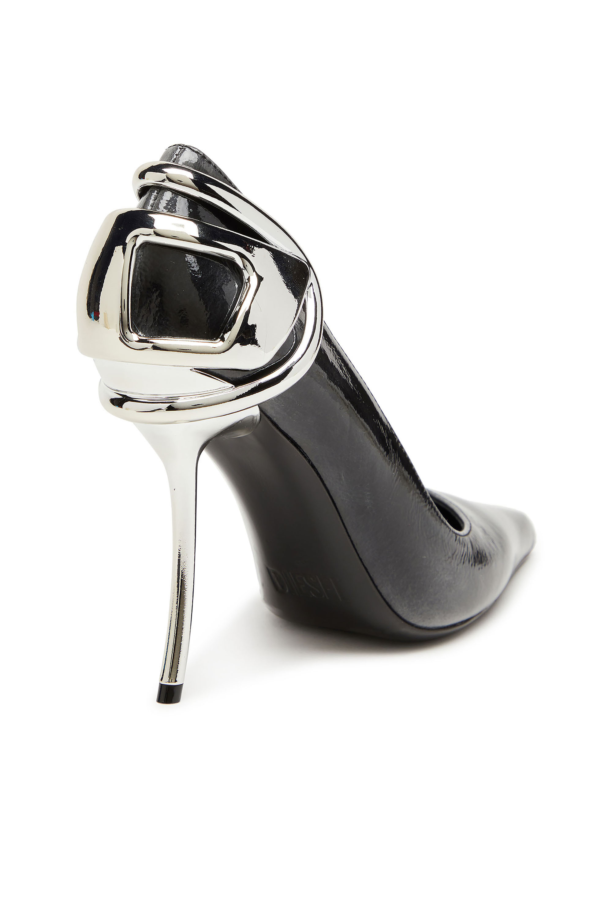 Diesel - D-TEN&HALF P, Woman's D-Ten&Half-Pumps in patent pull-up leather in Black - 4