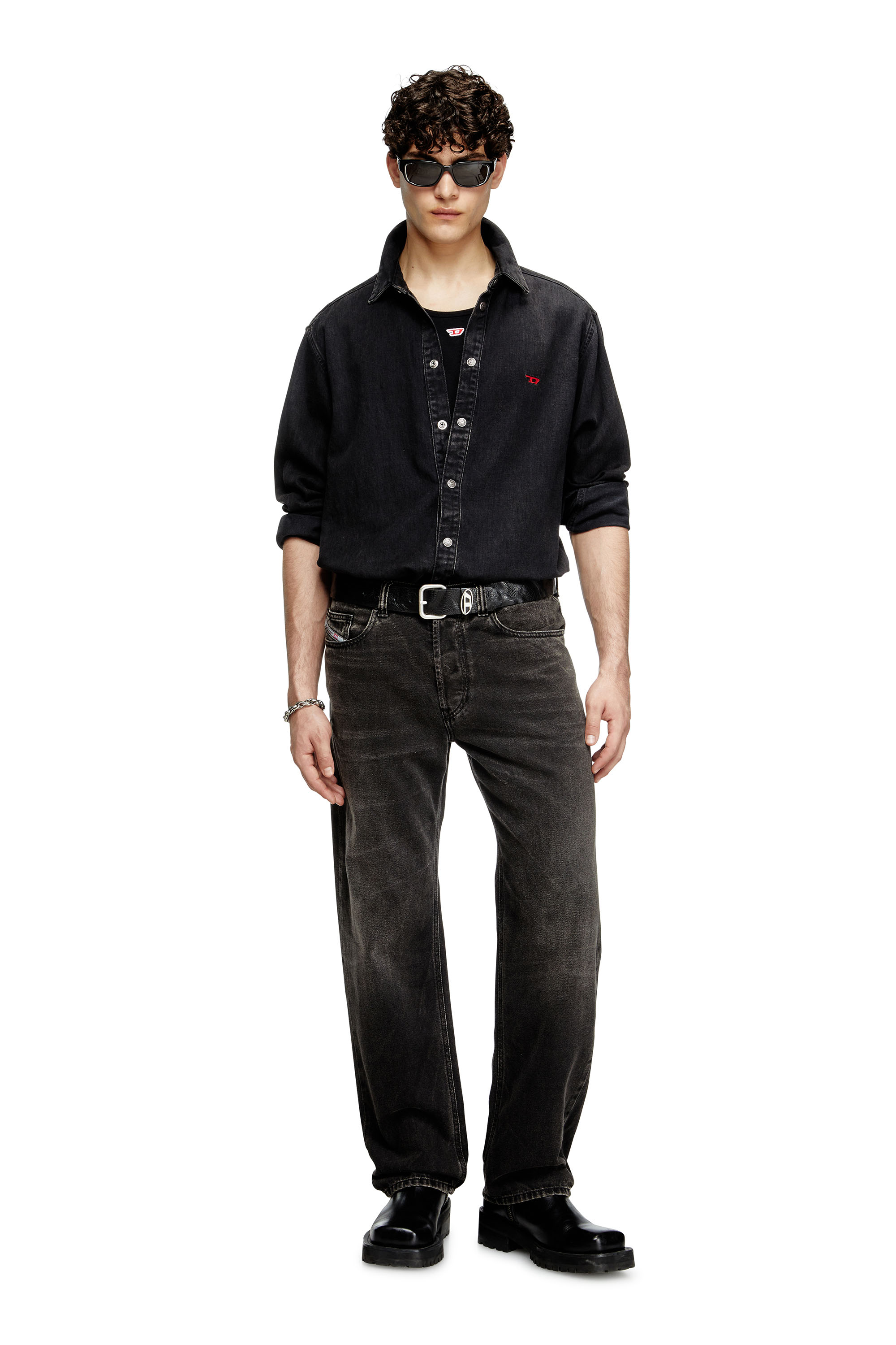 Diesel - T-LIFTY-D, Man's Tank top with mini D logo patch in Black - 2