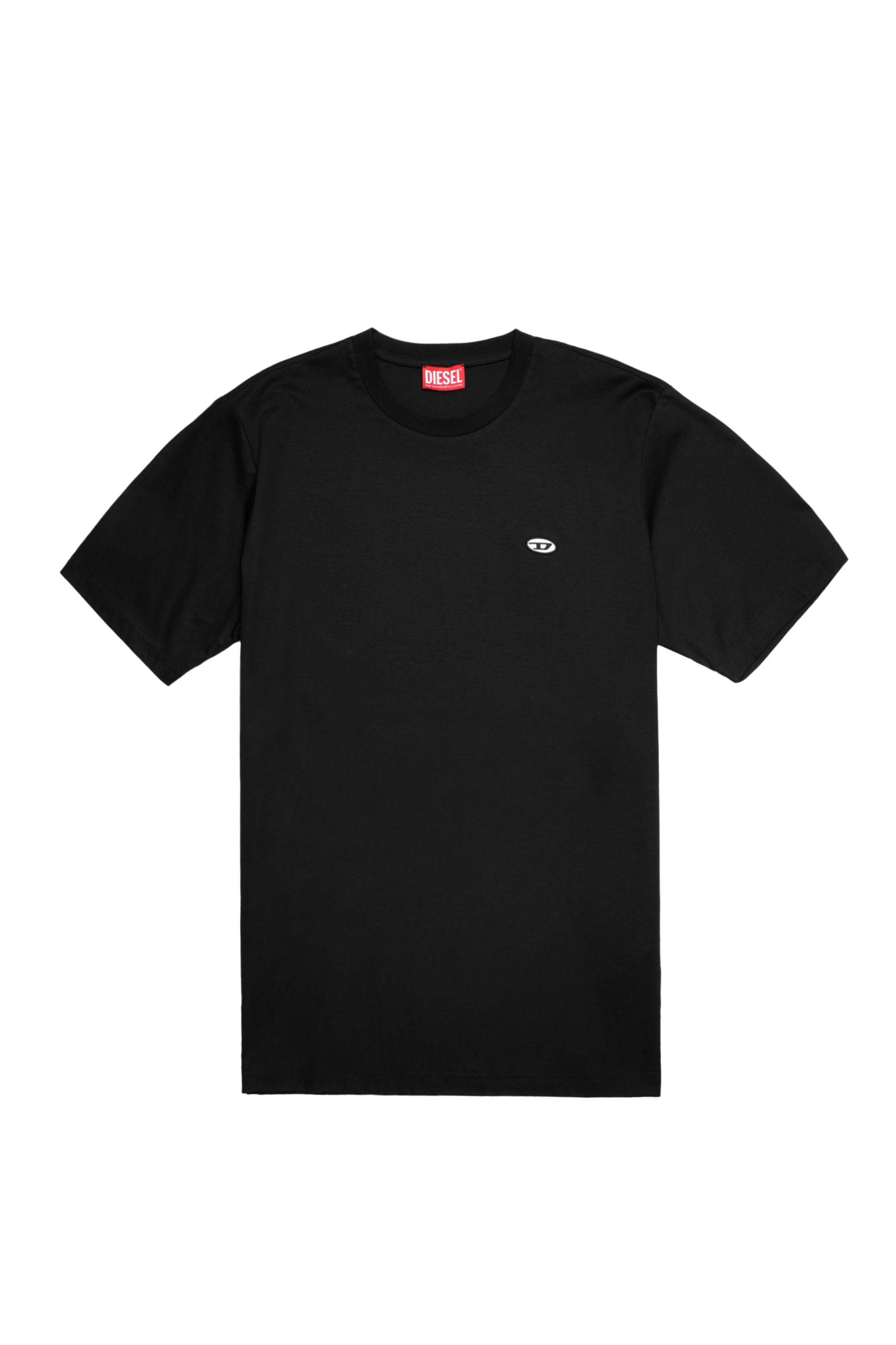 Diesel - T-JUST-DOVAL-PJ, Man's T-shirt with oval D patch in Black - 3