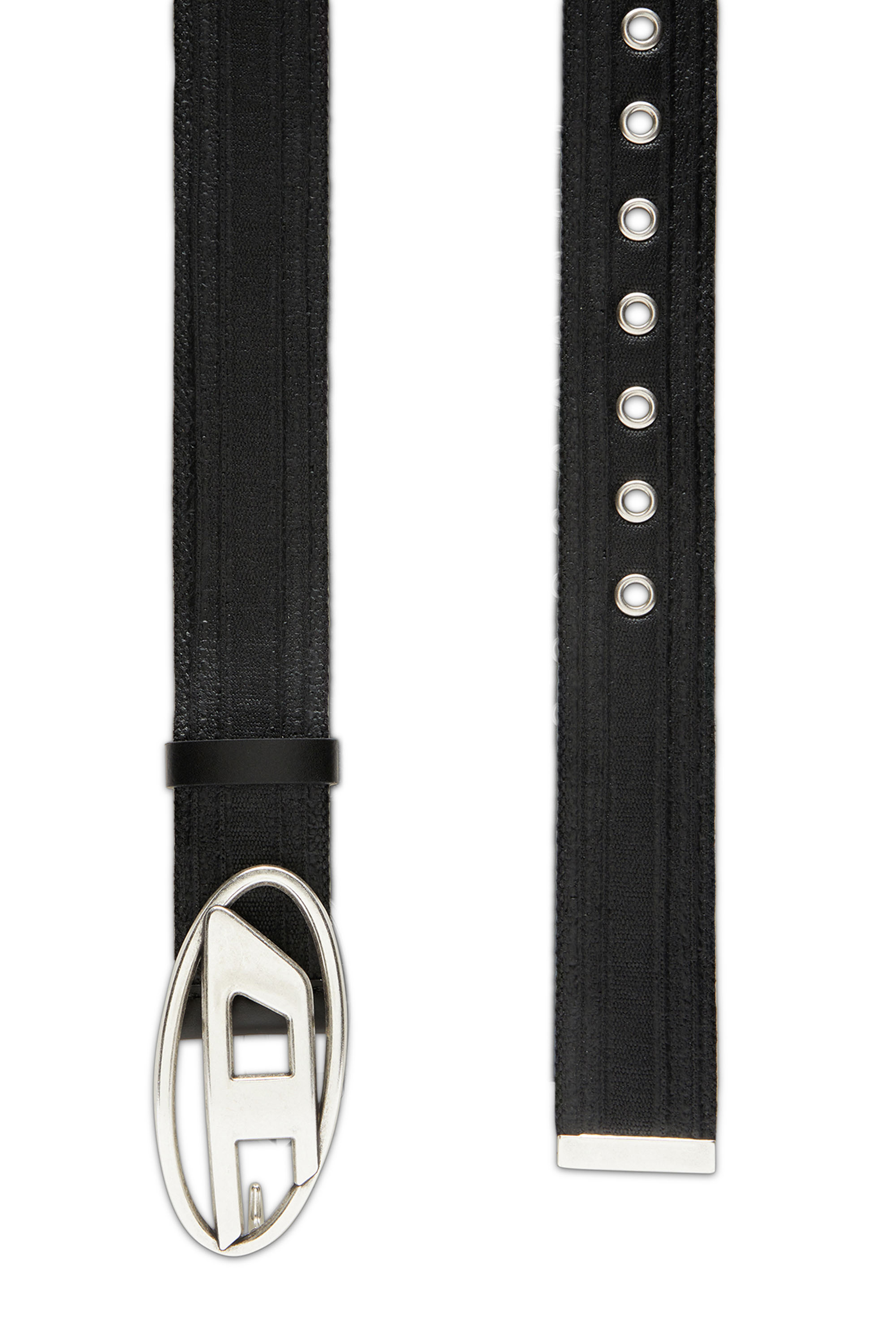 Diesel - B-1DR TAPE, Man's Tape belt in waxed cotton in Black - 2