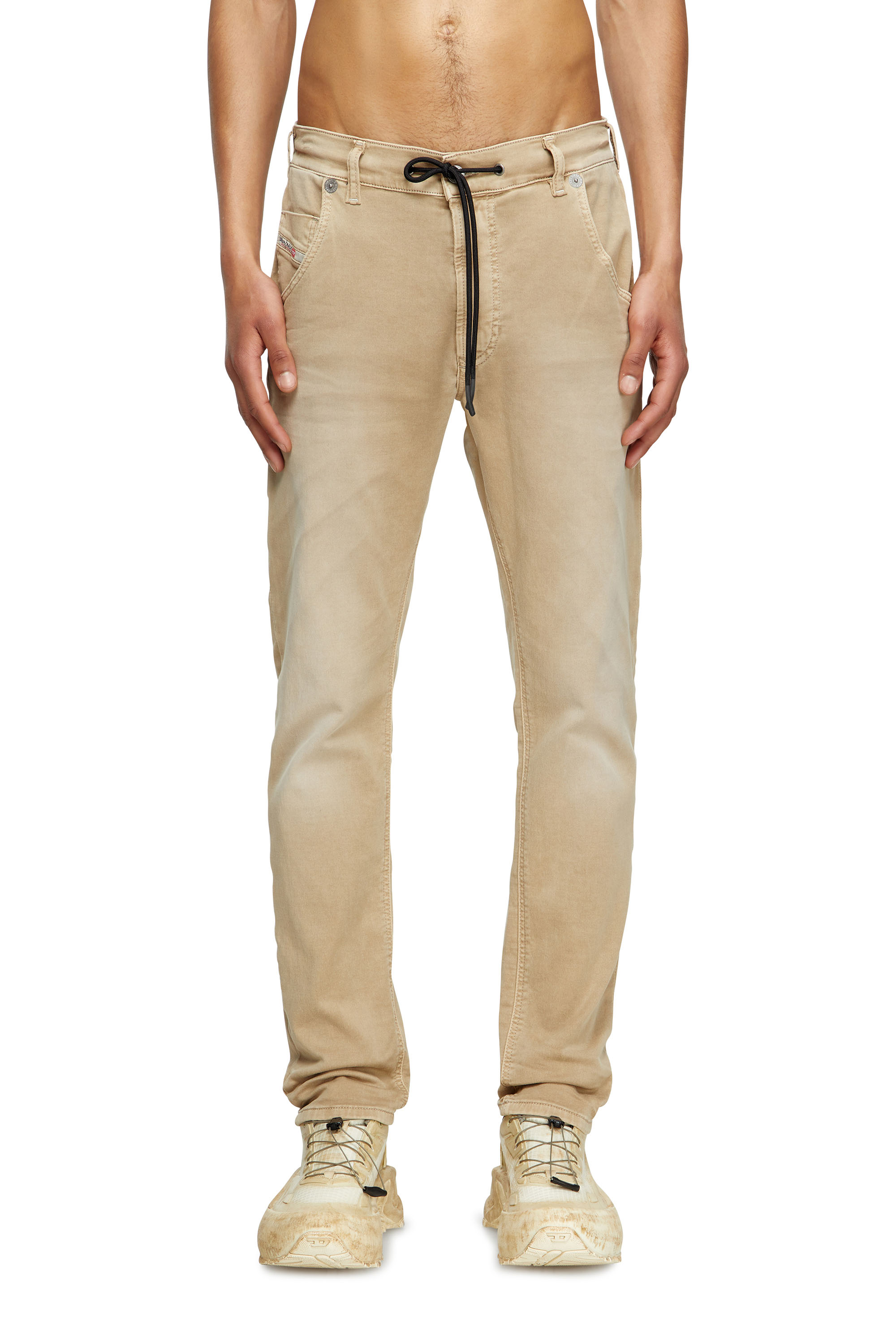 Diesel - Man's Regular 2030 D-Krooley Joggjeans® 0670M, Beige - 1