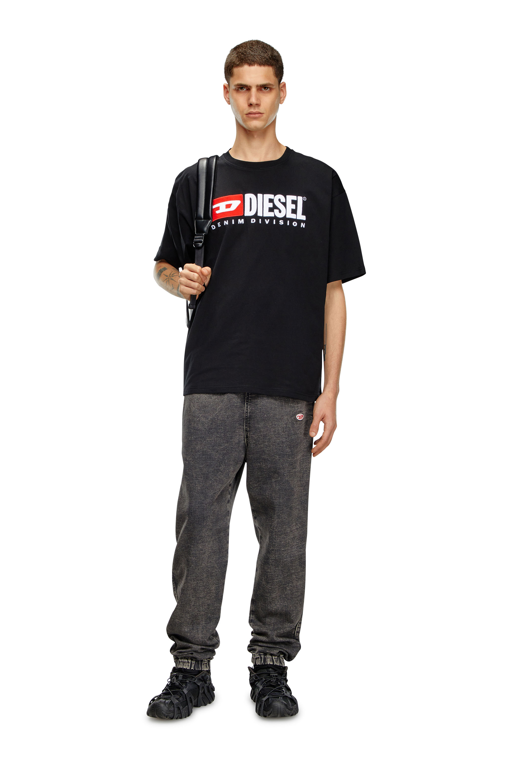 Diesel - T-BOXT-DIV, Man's T-shirt with Diesel patch logo in Black - 2