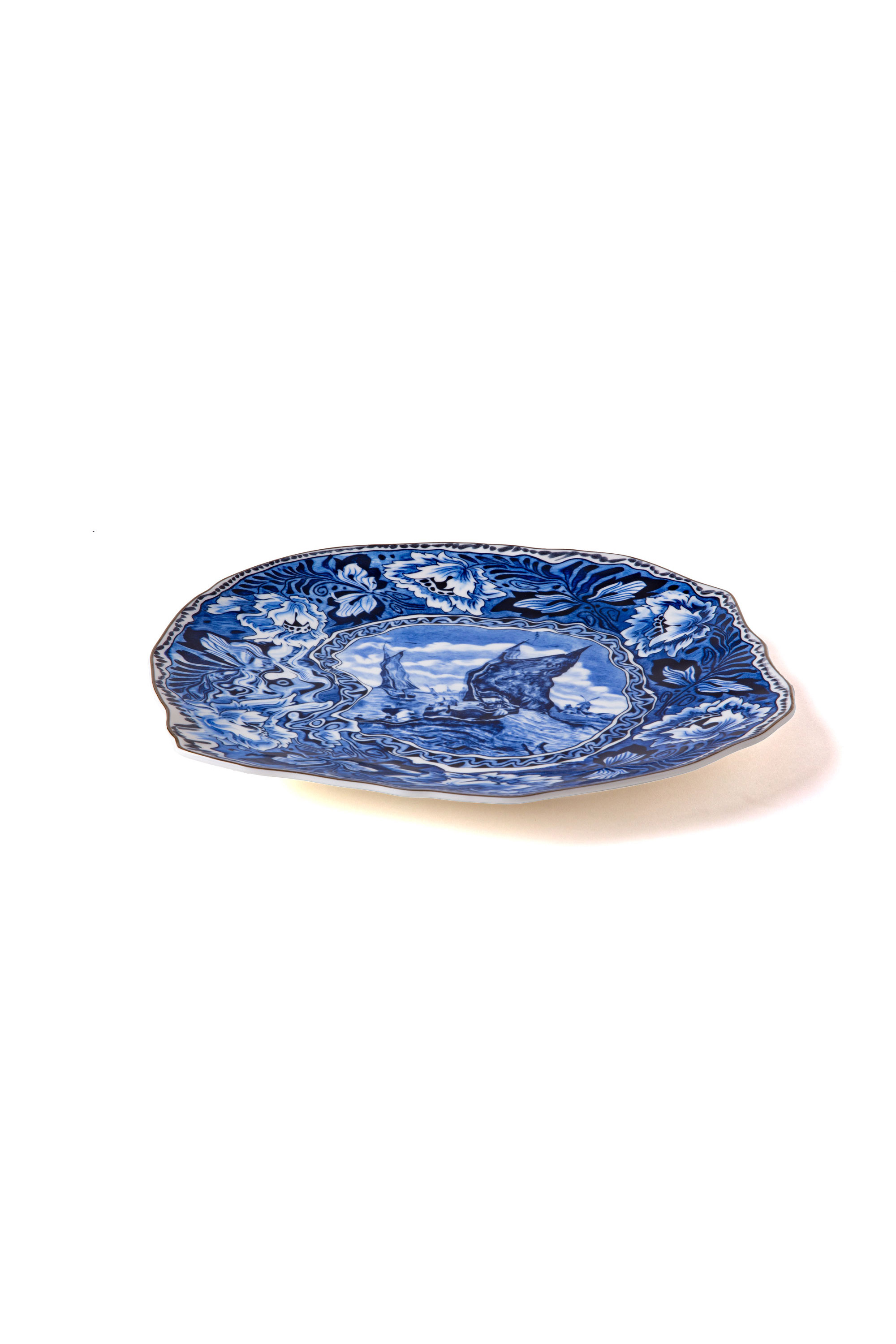 Diesel - 11204 PORCELAIN DINNER PLATE "CLASSIC ON, Unisex's Porcelain dinner plate in White/Blue - 3