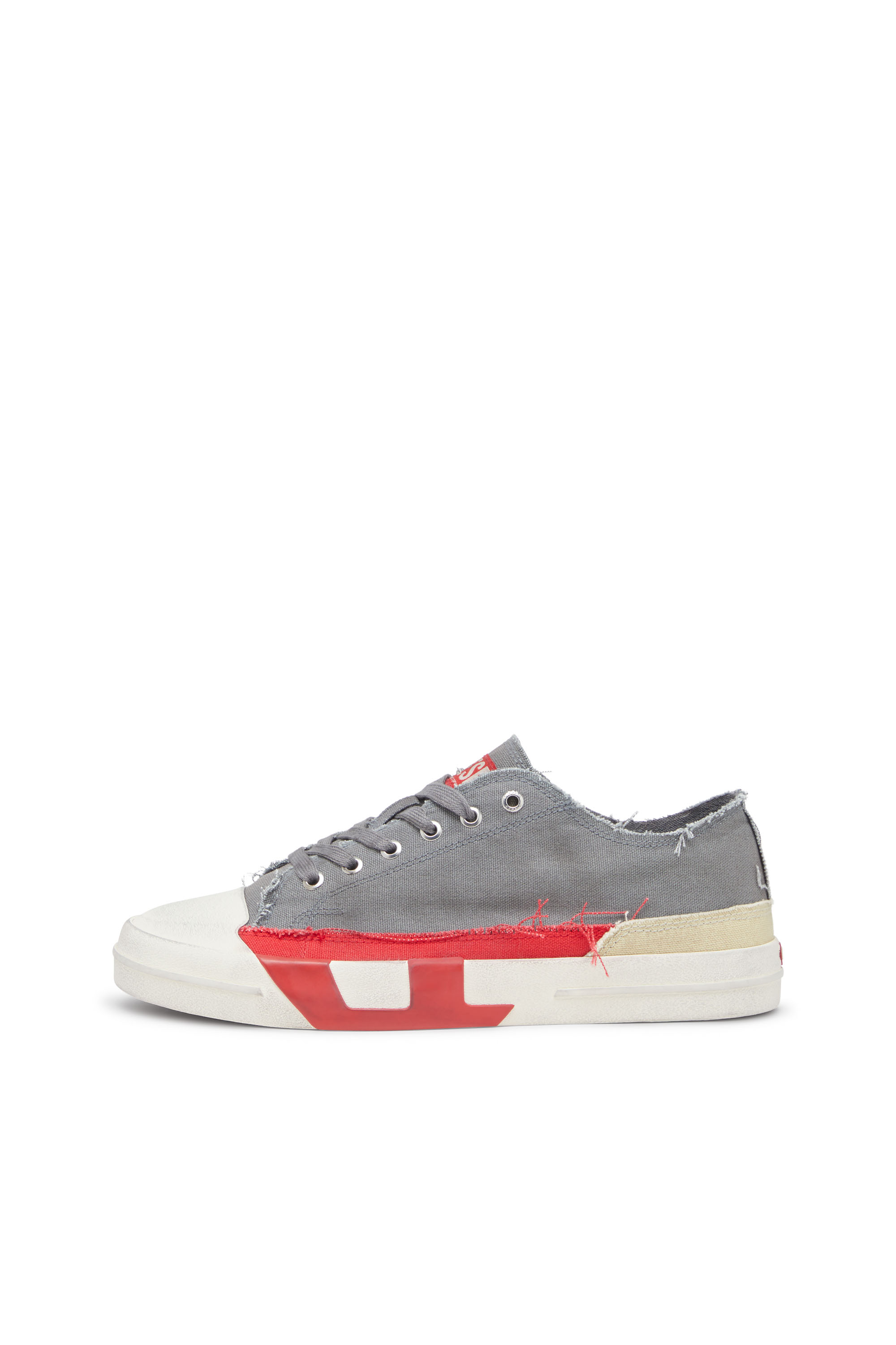 Diesel - S-D-VERSE LOW, Man's S-D-Verse-Dirty-effect canvas sneakers in Grey - 9