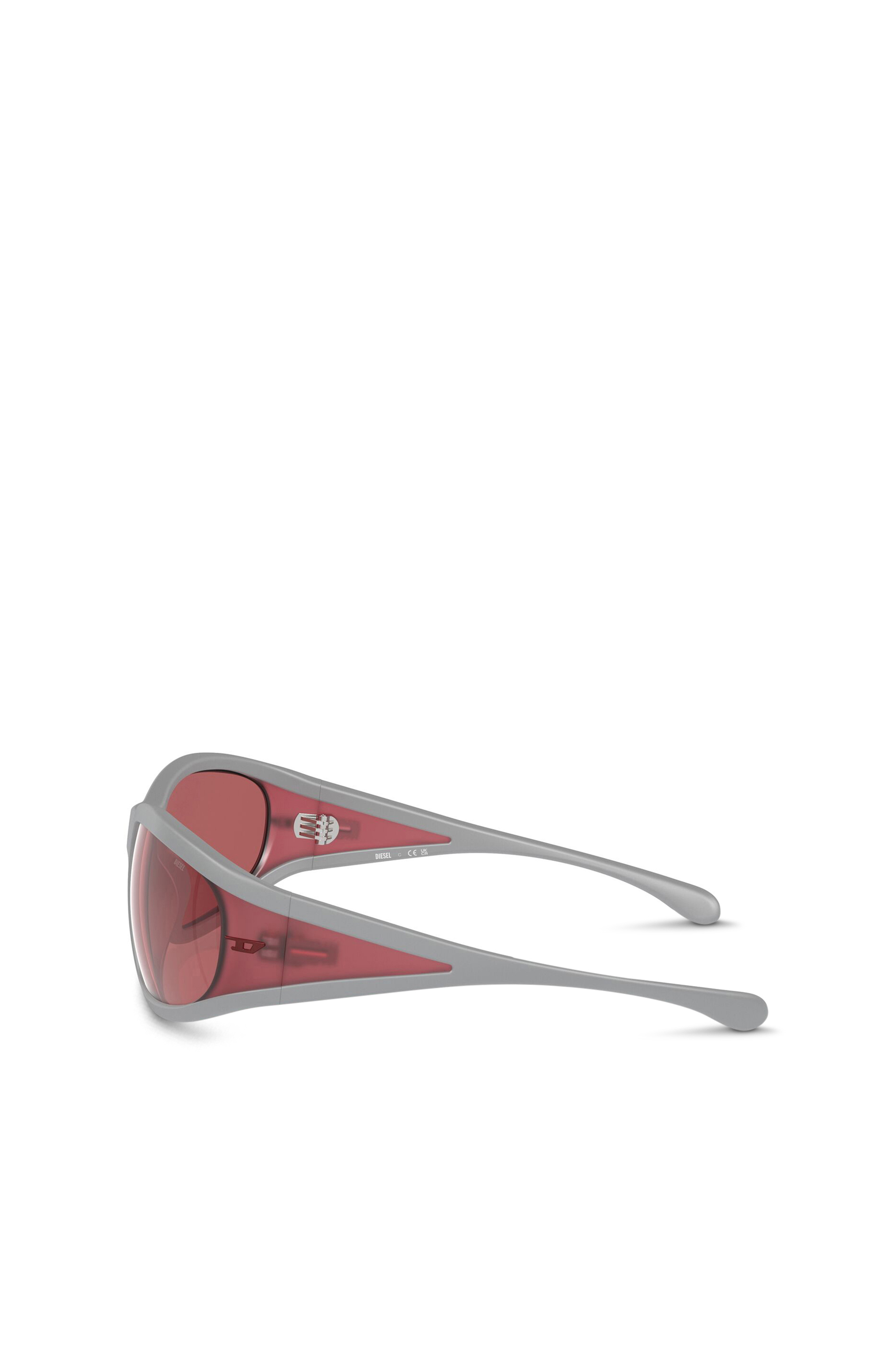 Diesel - 0DL3002, Unisex's Rectangular sunglasses in acetate in Grey/Red - 3
