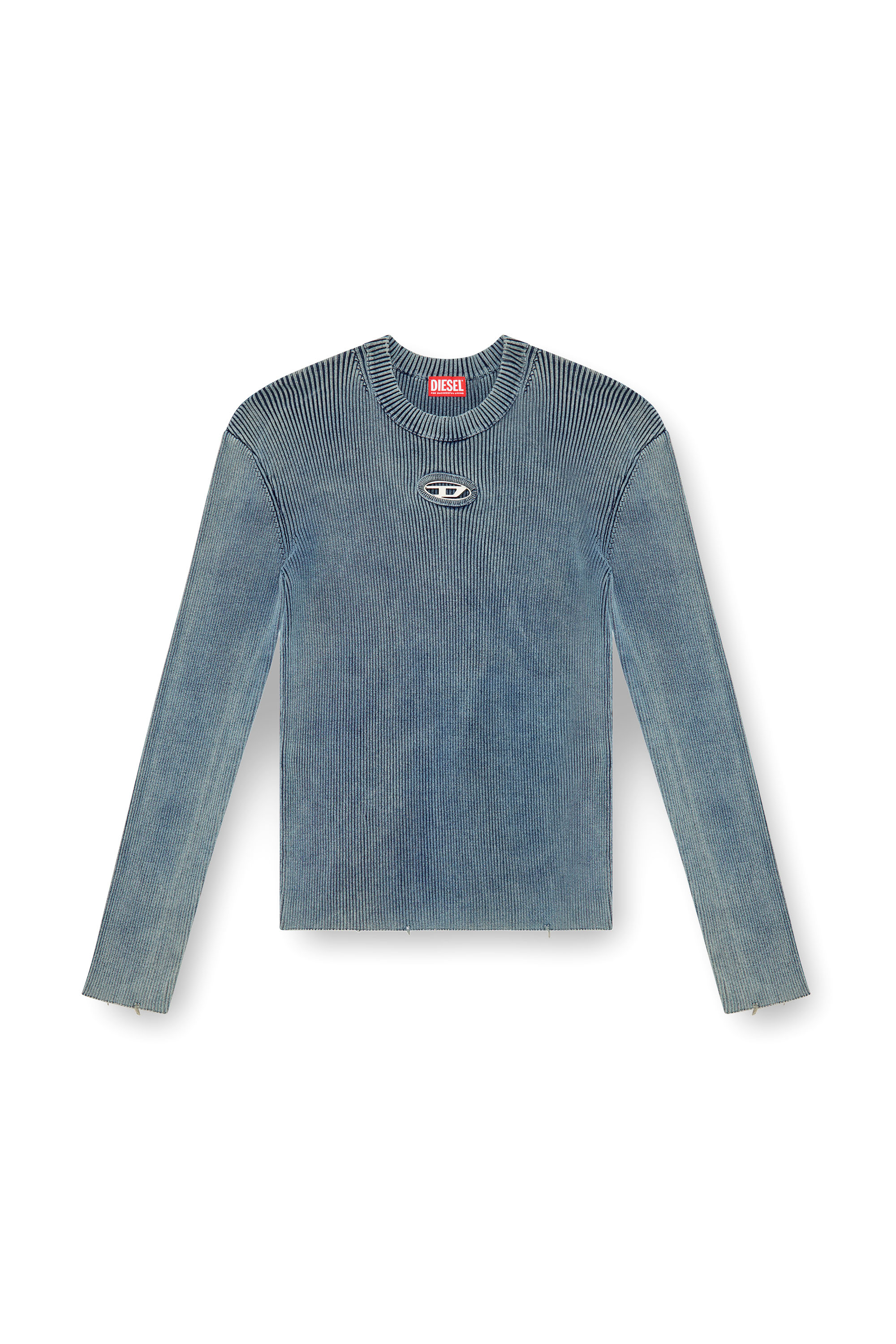 Diesel - K-DARIN-A, Man's Cut-out jumper with Oval D in Blue - 3
