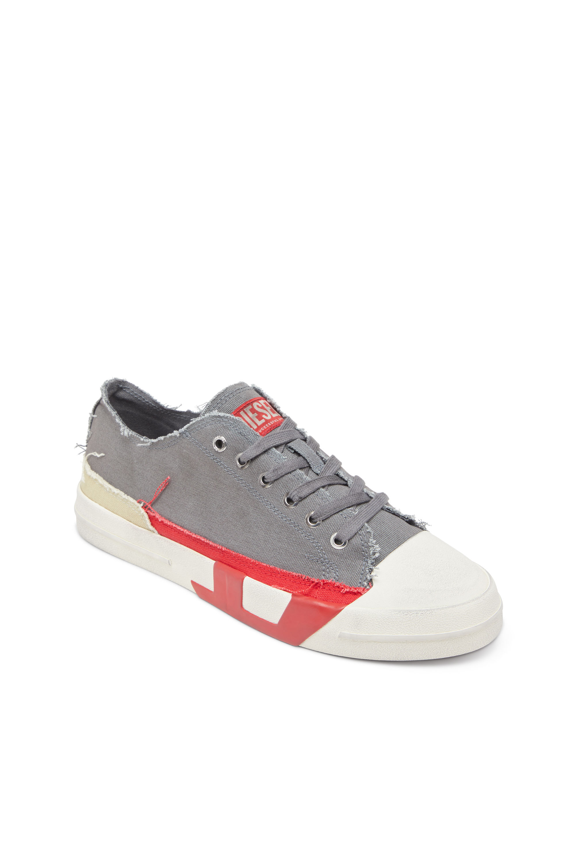 Diesel - S-D-VERSE LOW, Man's S-D-Verse-Dirty-effect canvas sneakers in Grey - 7