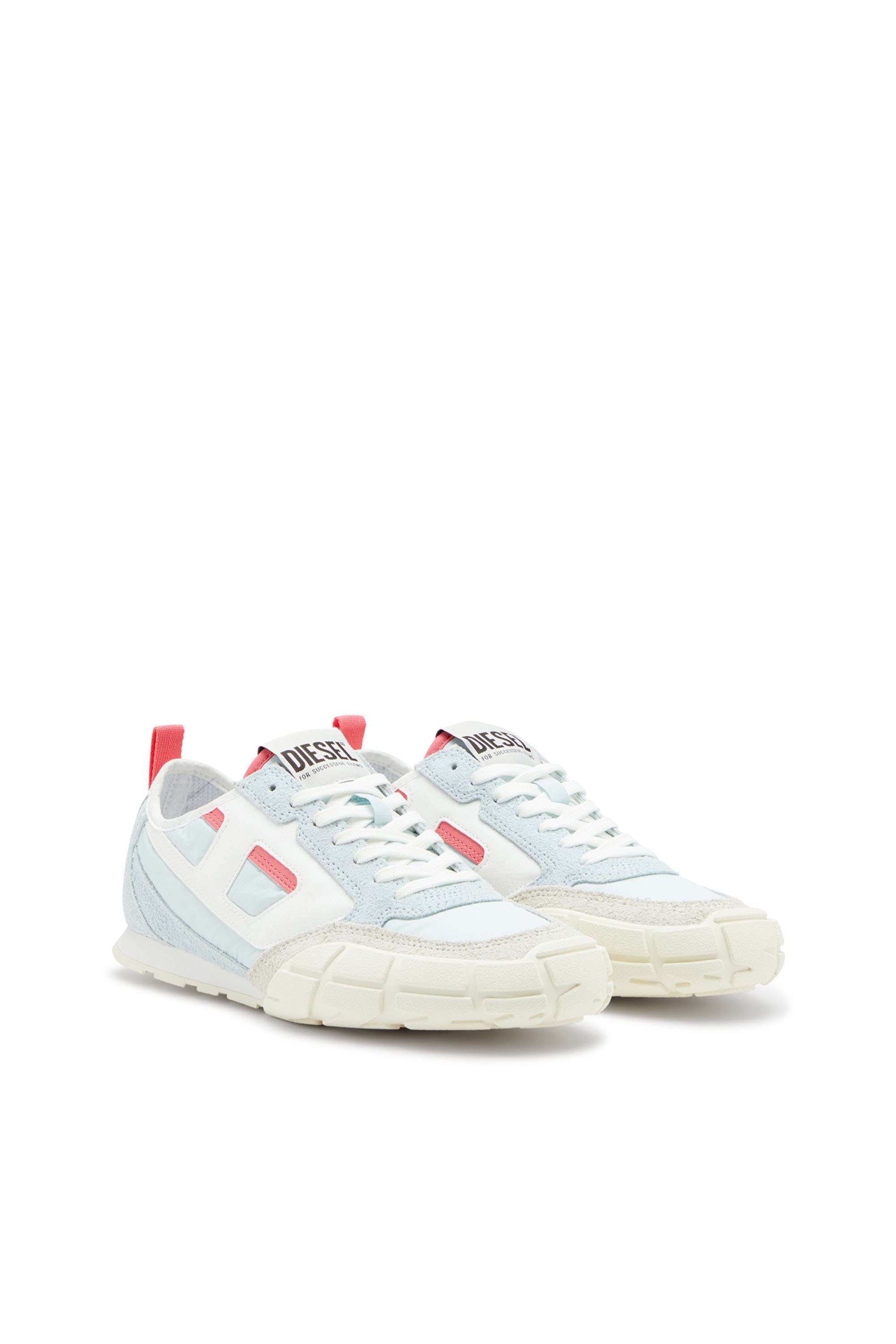 Diesel - S-PAGODHA LOW W, Woman's S-Pagodha-Sneakers in leather, suede and ripstop in Light Blue - 2