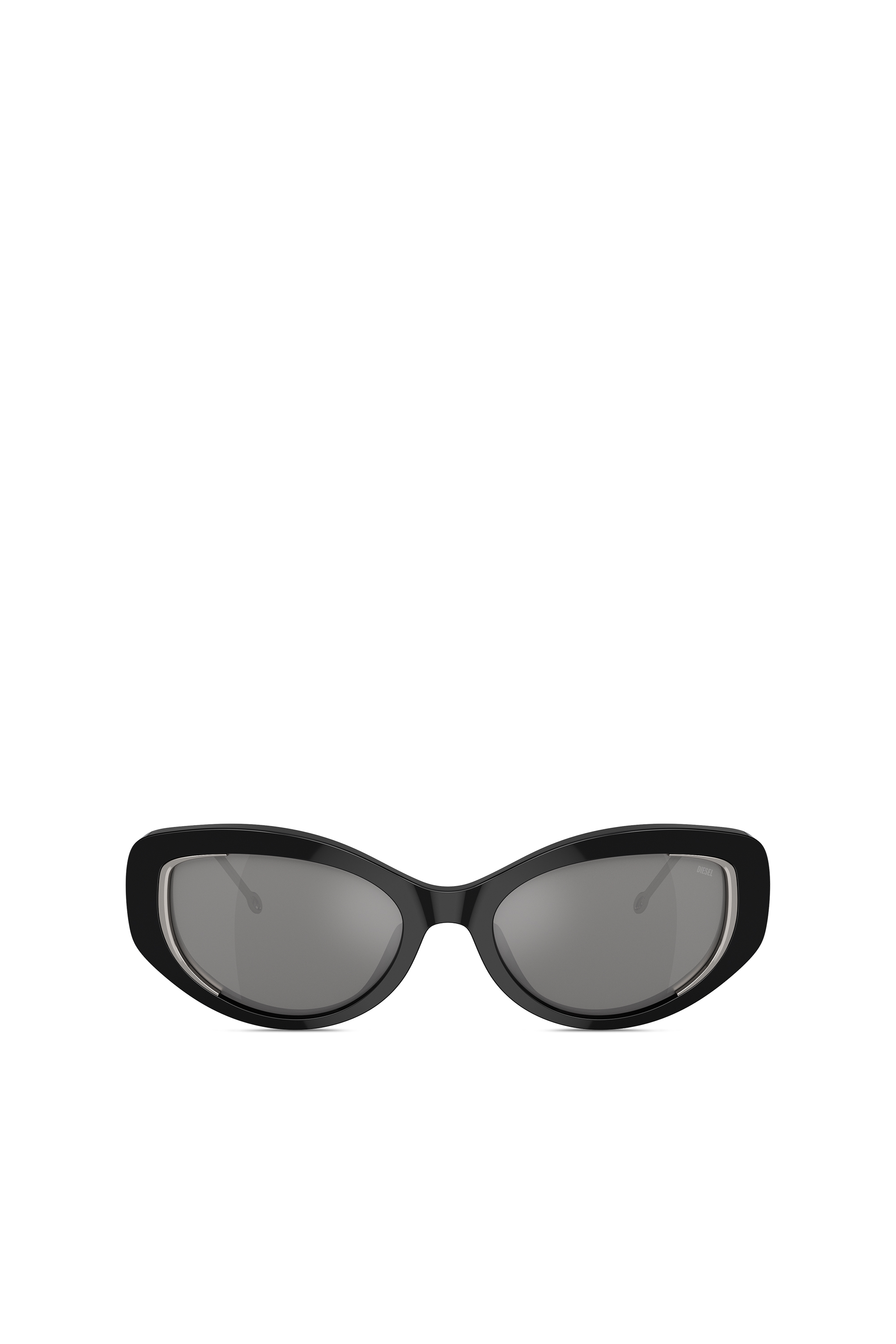 Diesel - 0DL2001 SIZE 54, Unisex's Cat-eye style sunglasses in Black/Flash mirror - 2