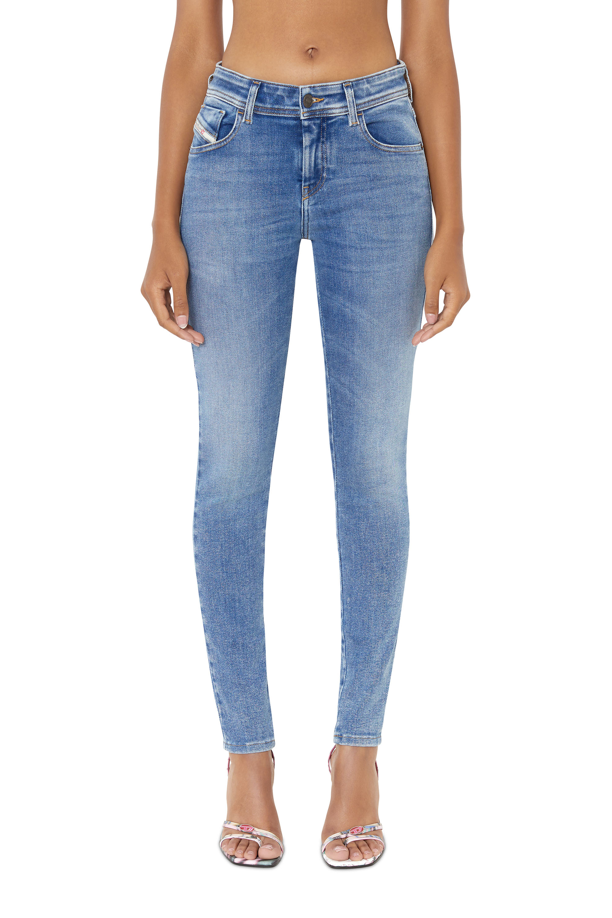 Diesel - Woman's Skinny Jeans 2017 Slandy 09D62, Medium blue - 1