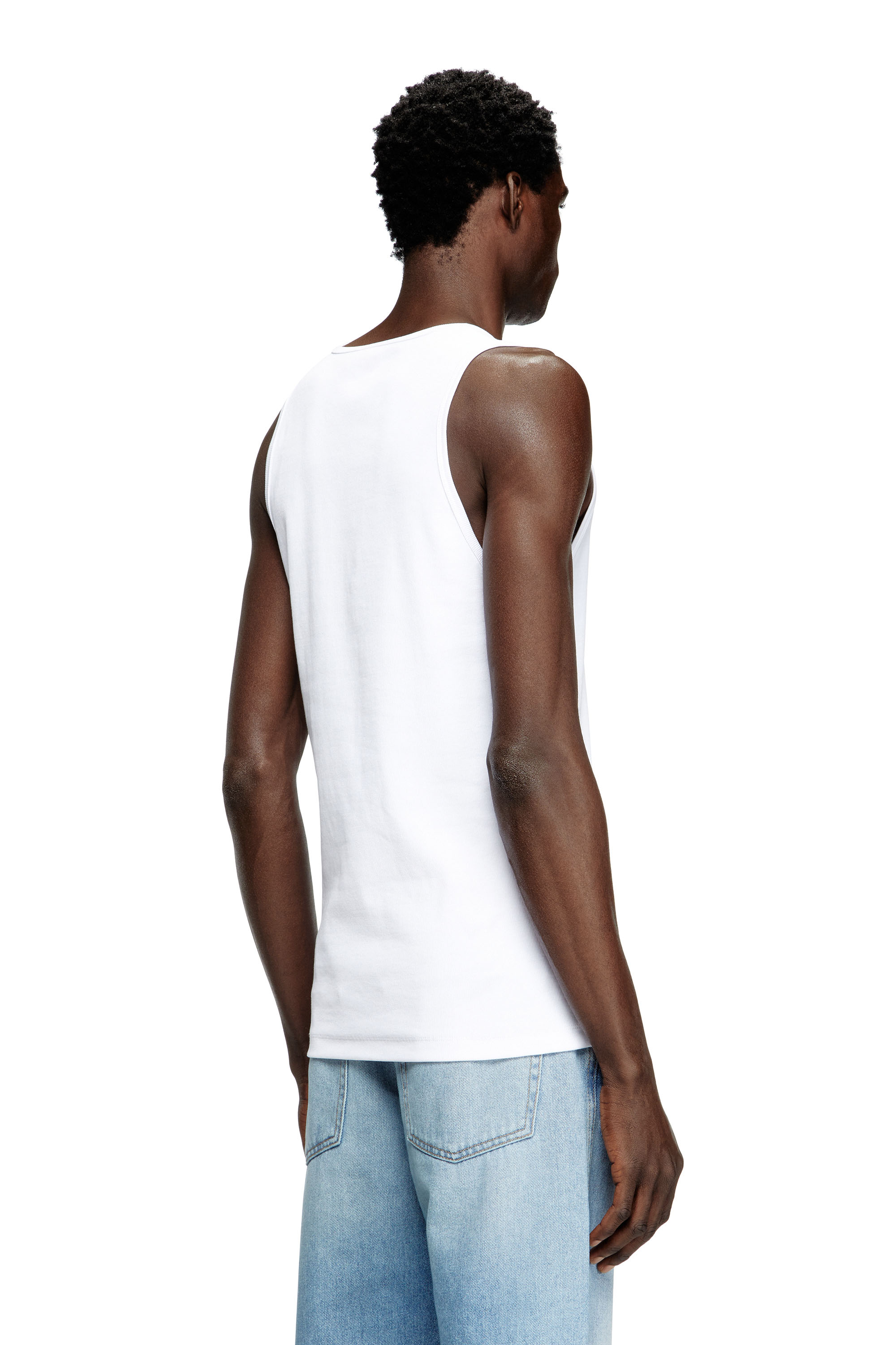 Diesel - T-LIFTY-D, Man's Tank top with mini D logo patch in White - 4