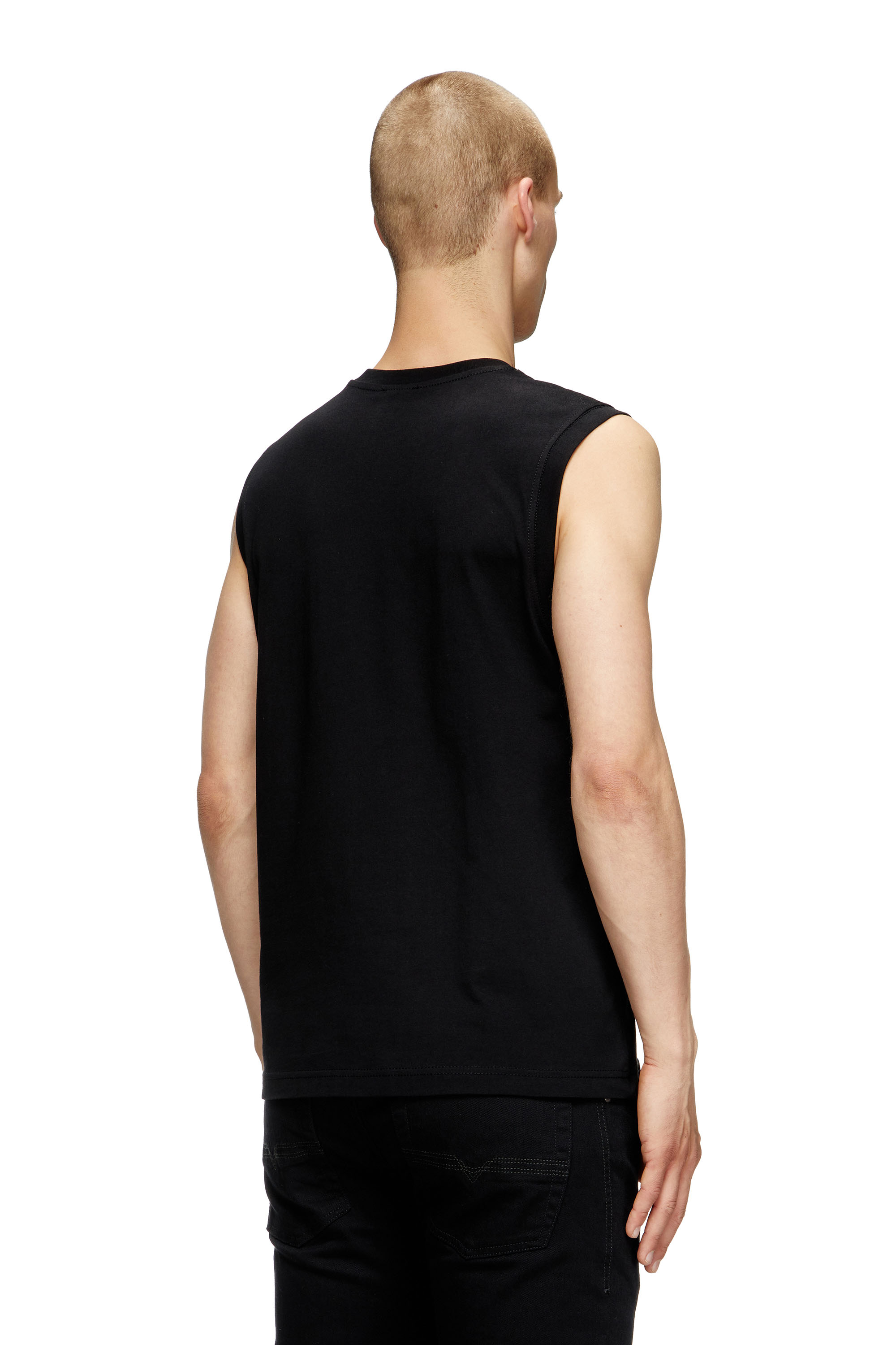 Diesel - T-ISCO-DIV, Man's Tank top with chest logo print in Black - 4