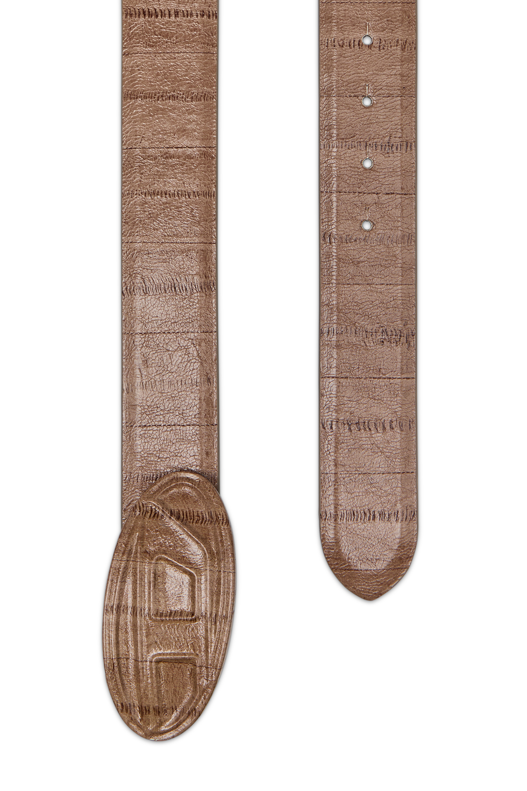 Diesel - B-1DR EMBRACED, Man's 4cm belt in eel-effect leather in Light Brown - 3