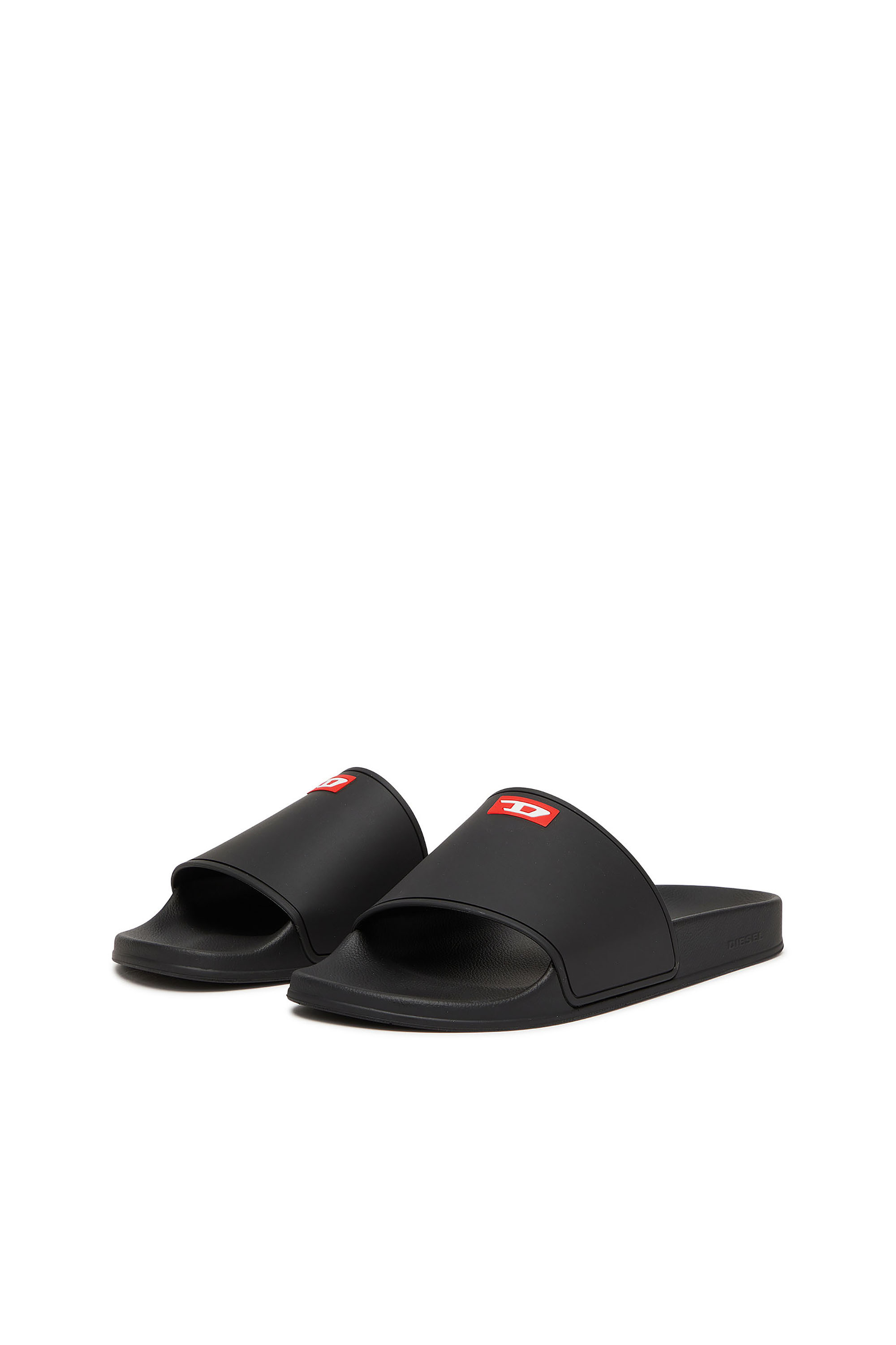 Diesel - SA-SWIM, Man's Rubber pool slides with D logo in Black - 8