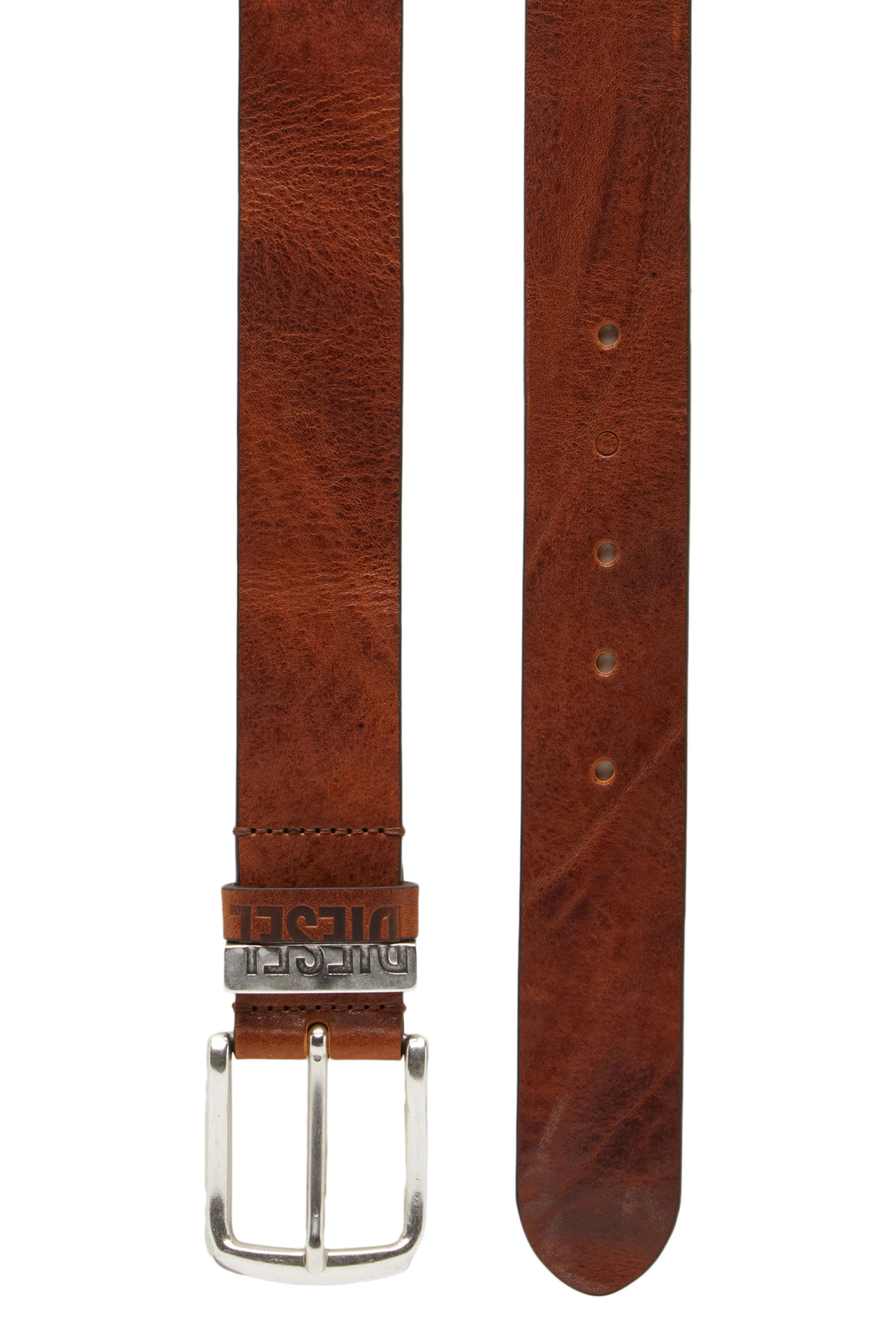 Diesel - B-VISIBLE, Man's Belt with contrast loops in Brown - 2