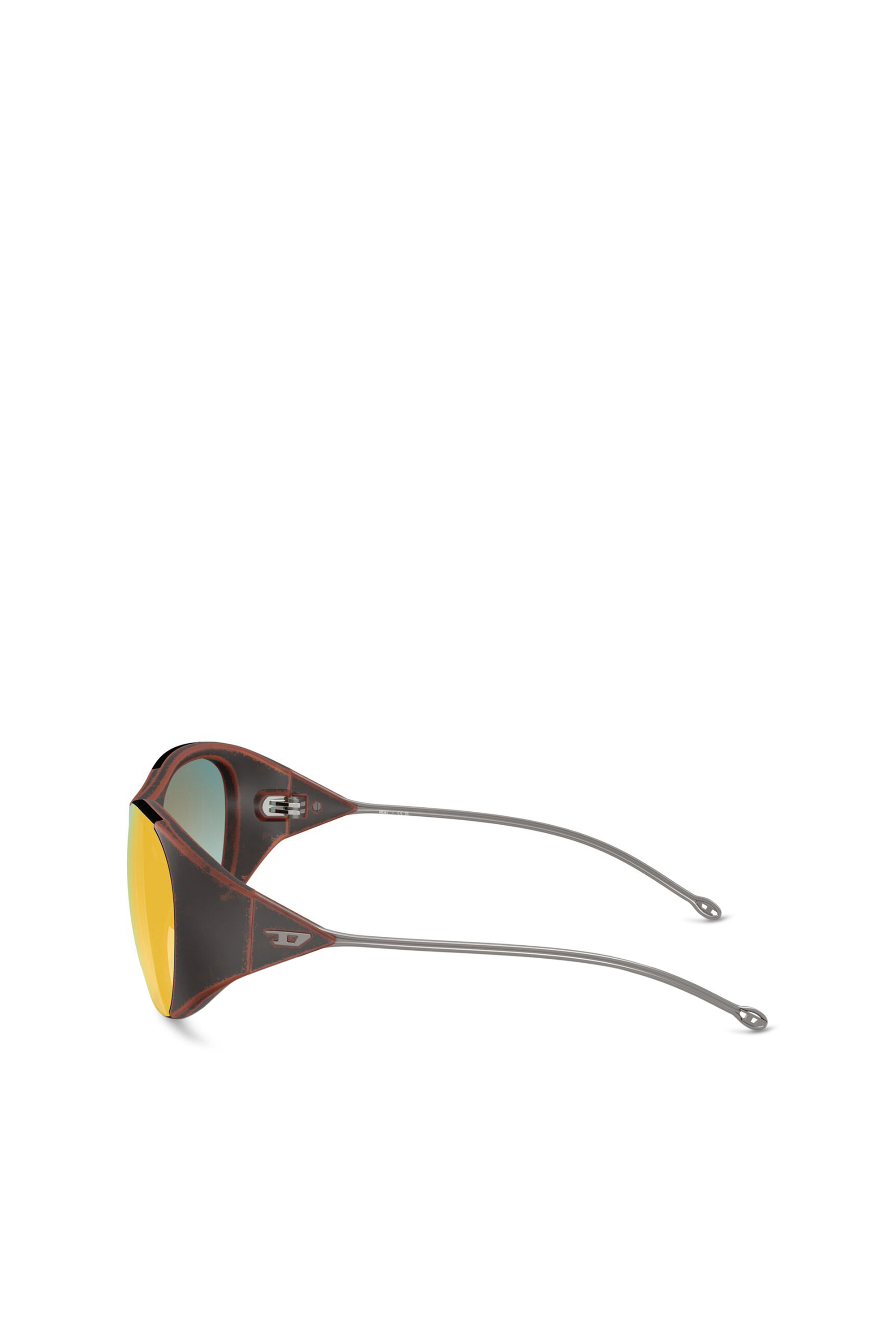 Diesel - 0DL3003, Unisex's Iconic oval sunglasses in Orange/Grey - 3