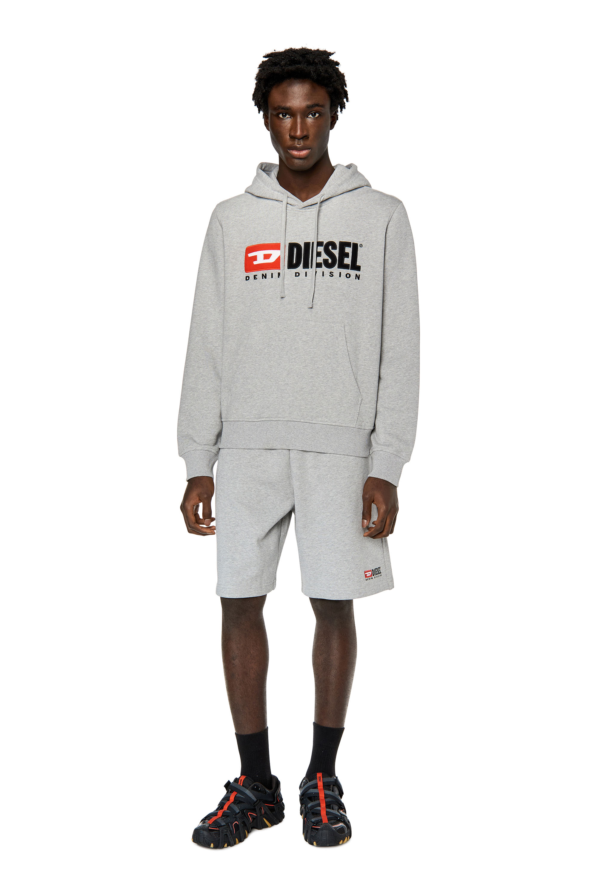 Diesel - P-CROWN-DIV, Man's Sweat shorts with embroidered logo in Grey - 2